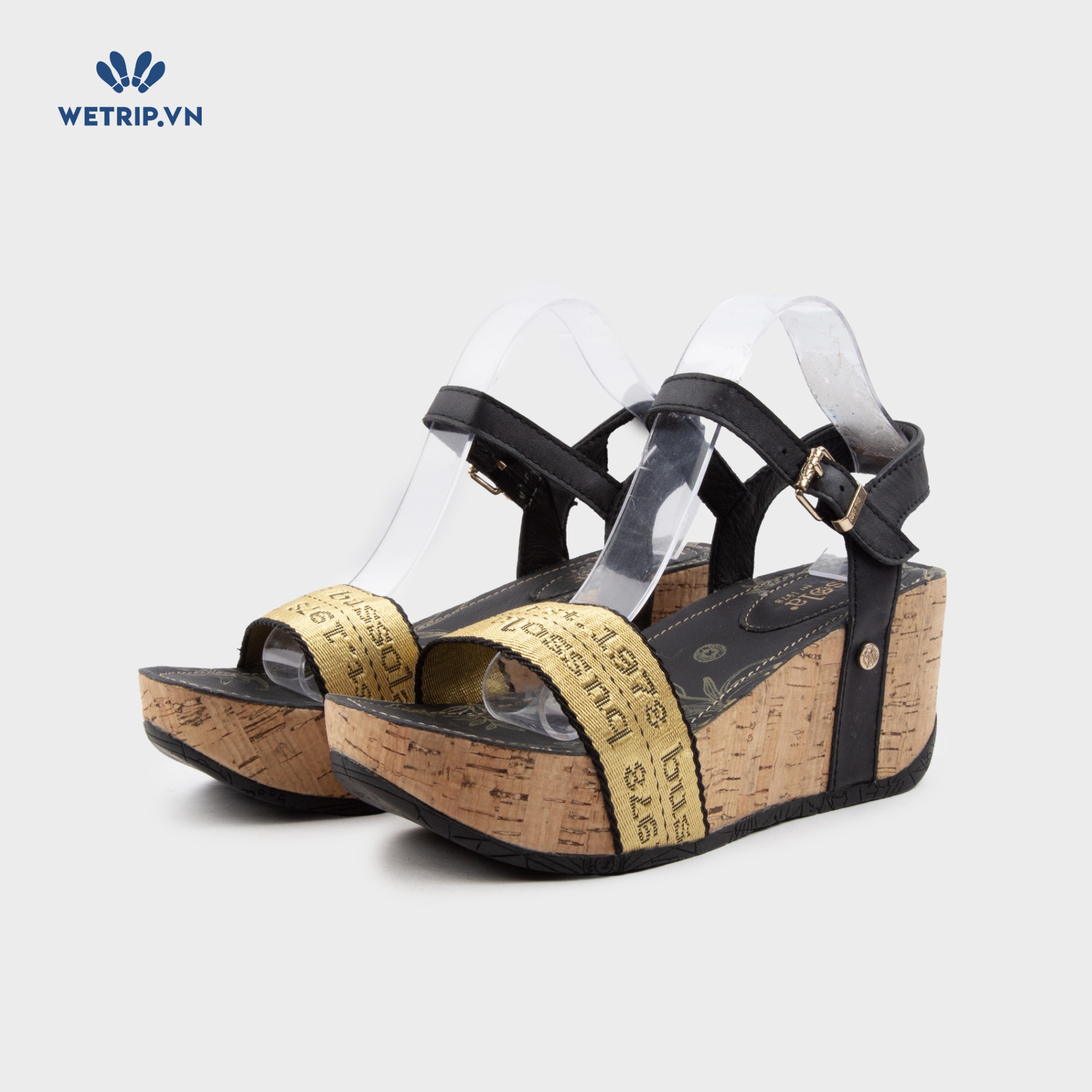 Sandal Xuồng Bussola (Quai vàng lót họa tiết) Mã SDX-BSL-116-B