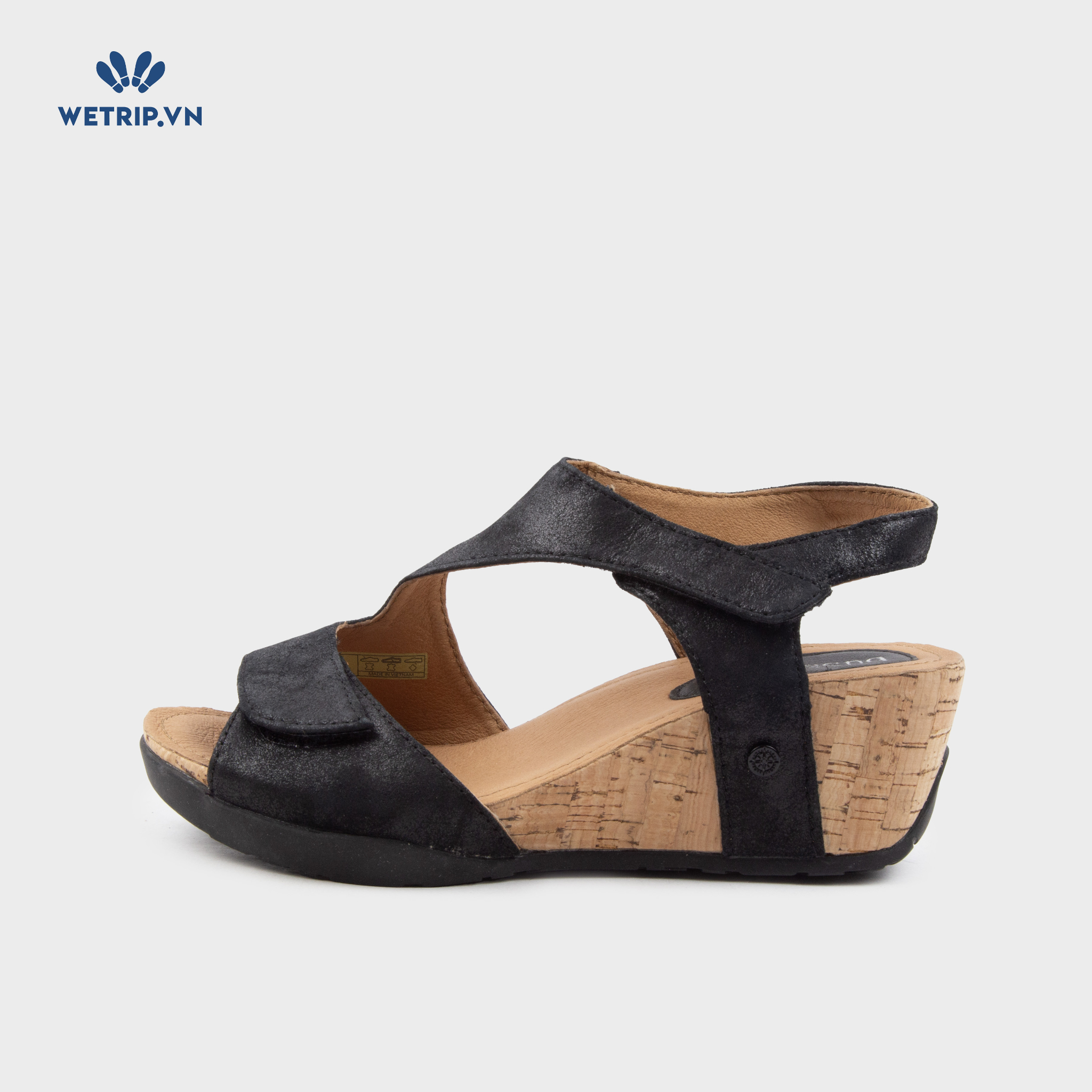 Sandal Xuồng Bussola (Quai đen nubuck đế nâu) Mã SDX-BSL-121-A6