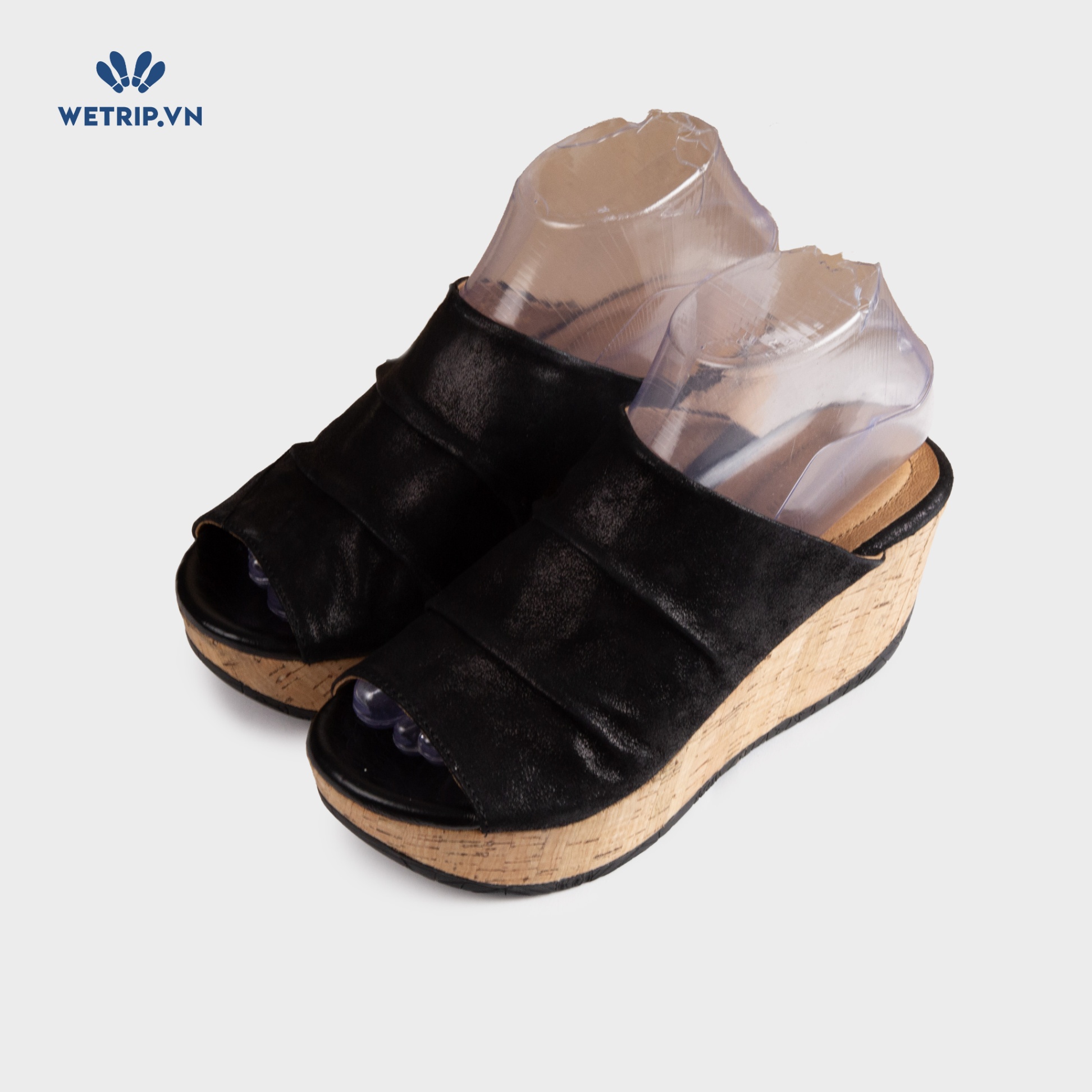 Sandal Xuồng Bussola (Đen lì lót nâu) Mã SDX-BSL-101-A1