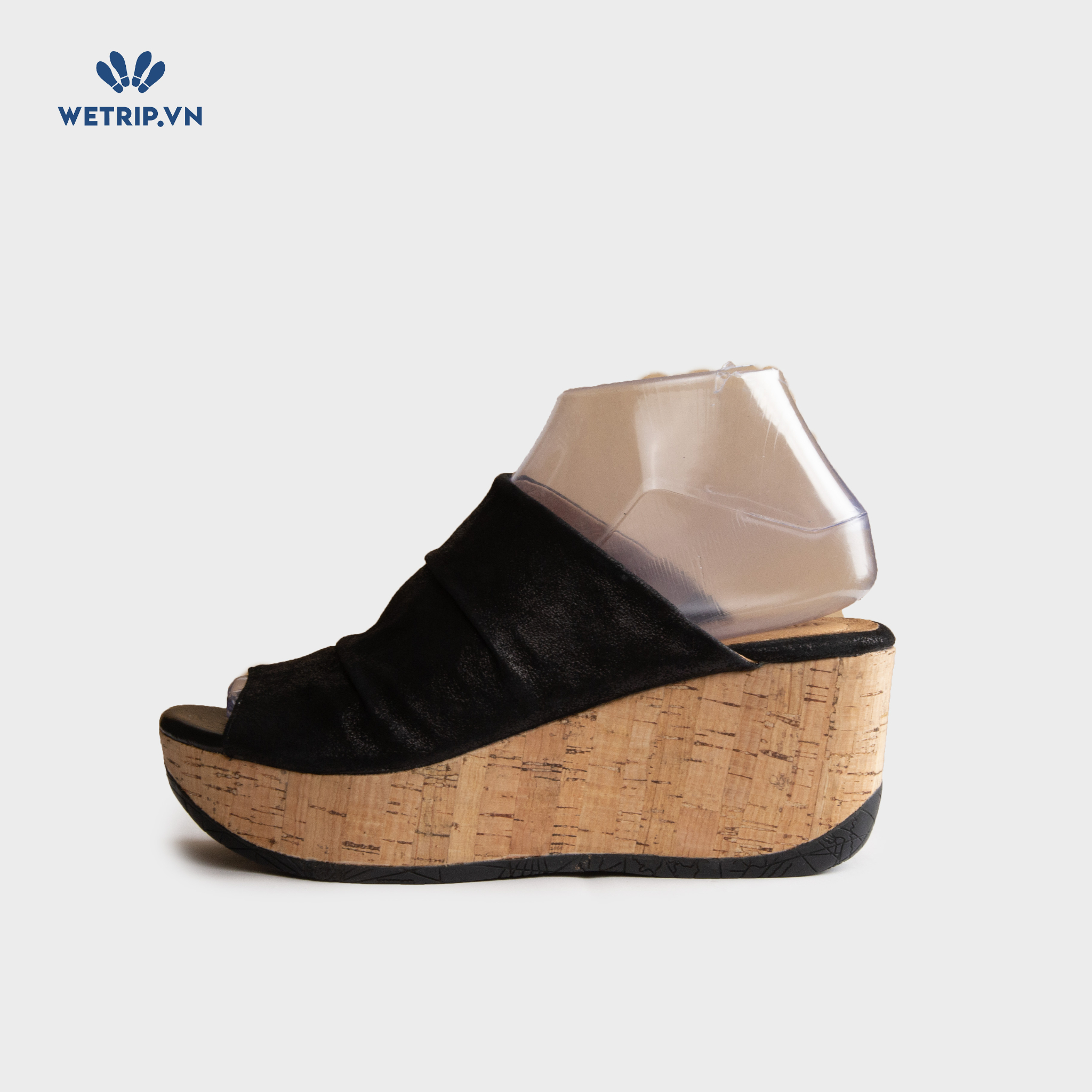 Sandal Xuồng Bussola (Đen lì lót nâu) Mã SDX-BSL-101-A1
