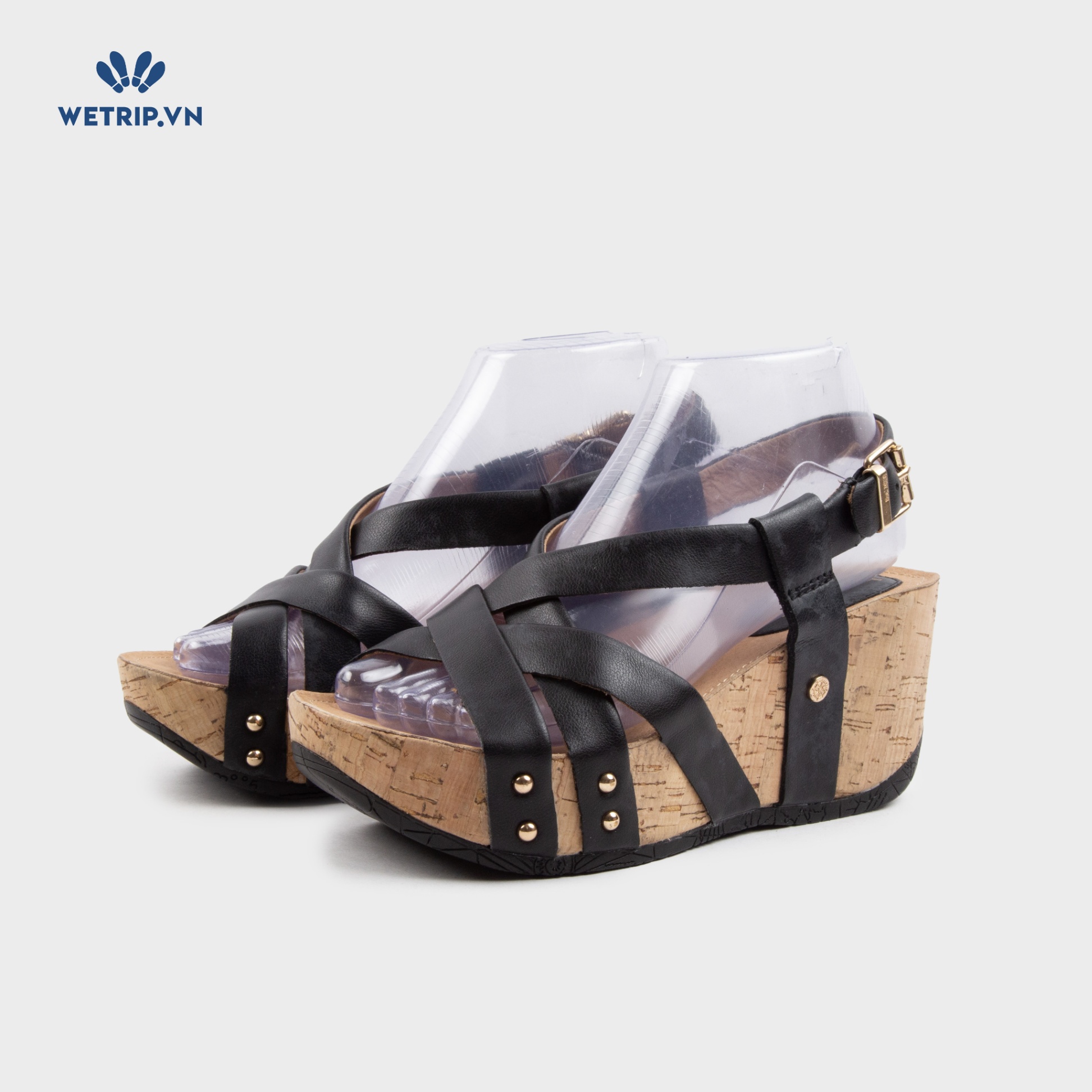 Sandal Xuồng Bussola (Quai đen khuy vàng) Mã SDX-BSL-132-B