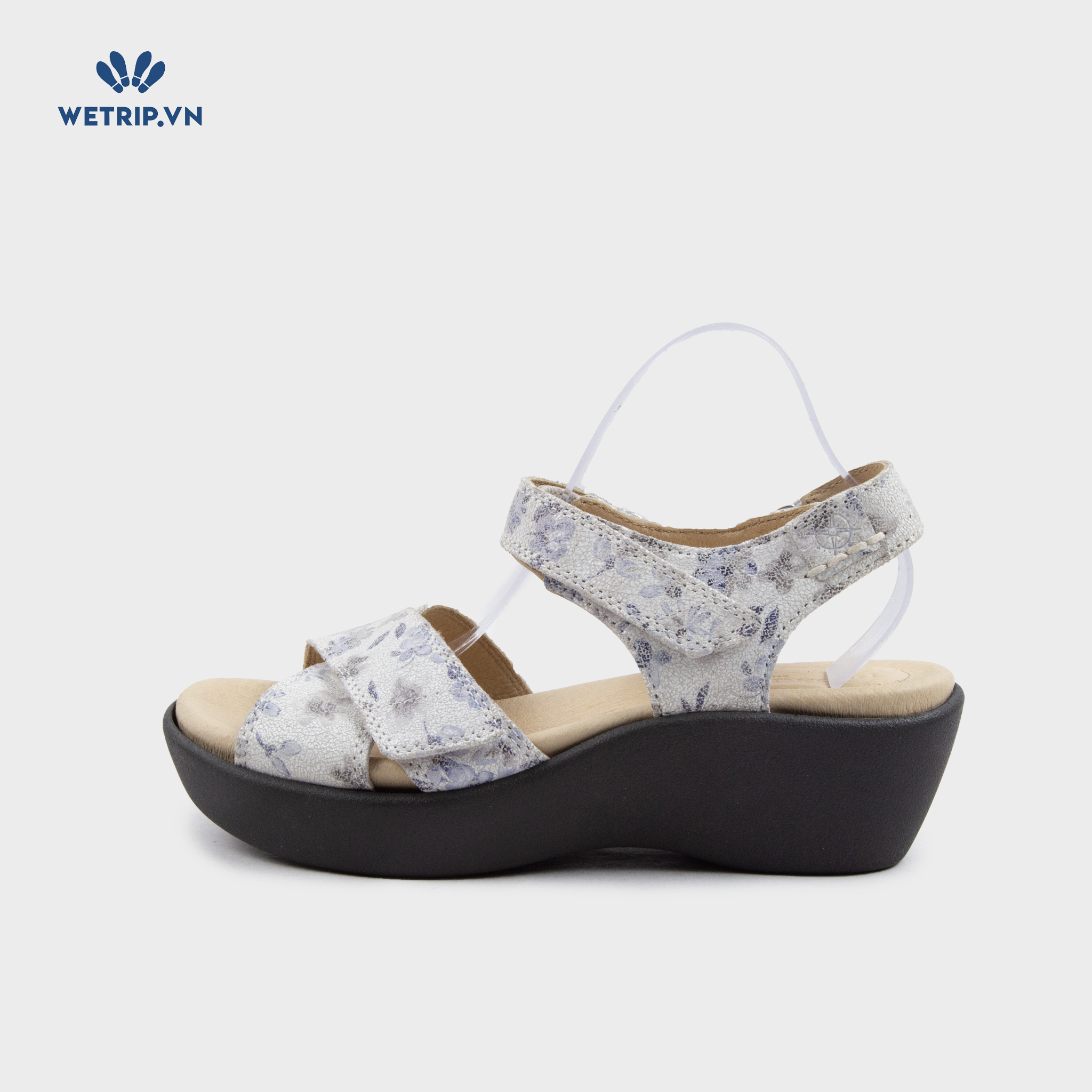 Sandal Xuồng Bussola (Quai da hoa xanh) Mã SDX-BSL-128-A
