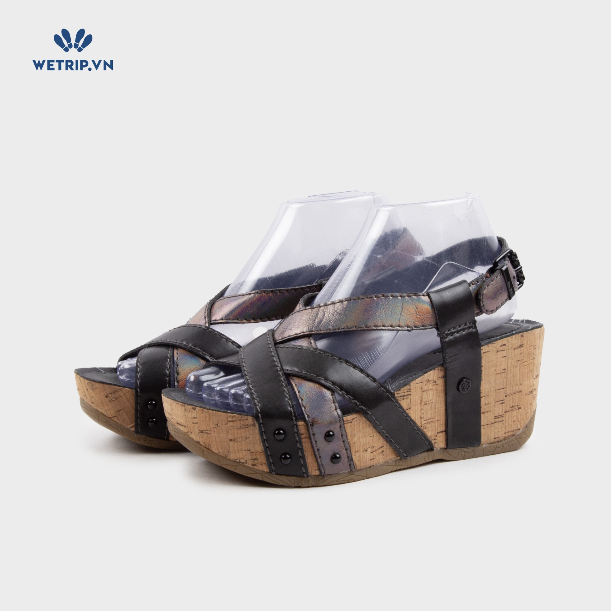 Sandal Xuồng Bussola (Quai đen pha ánh tím) Mã SDX-BSL-132-B1