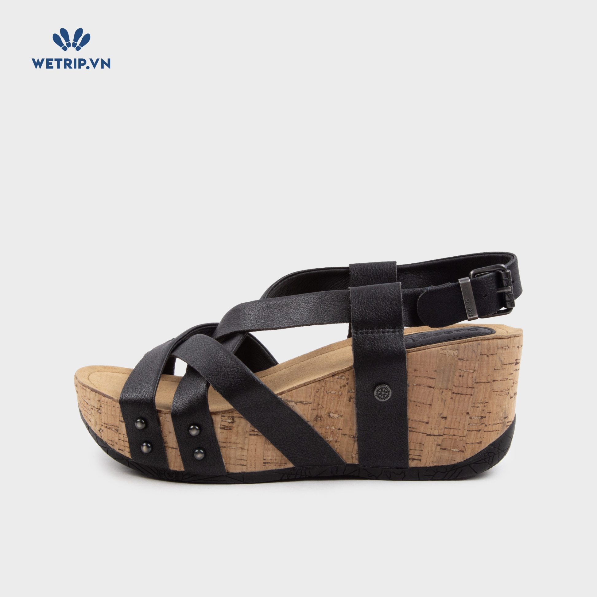 Sandal Xuồng Bussola (Đen khuy trắng đế sọc đen) Mã SDX-BSL-132-B2