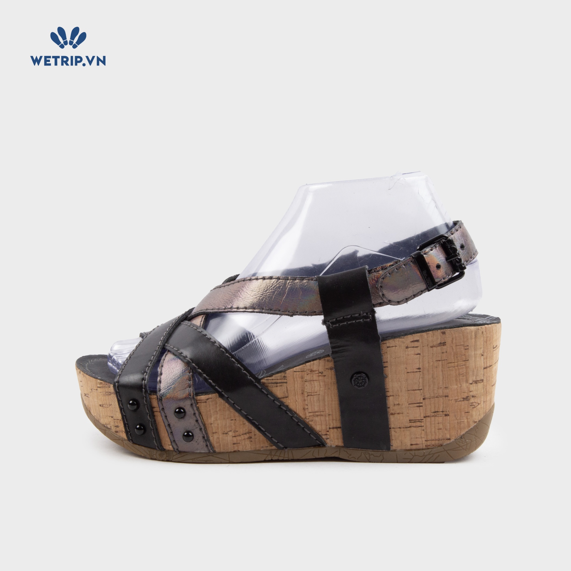 Sandal Xuồng Bussola (Quai đen pha ánh tím) Mã SDX-BSL-132-B1