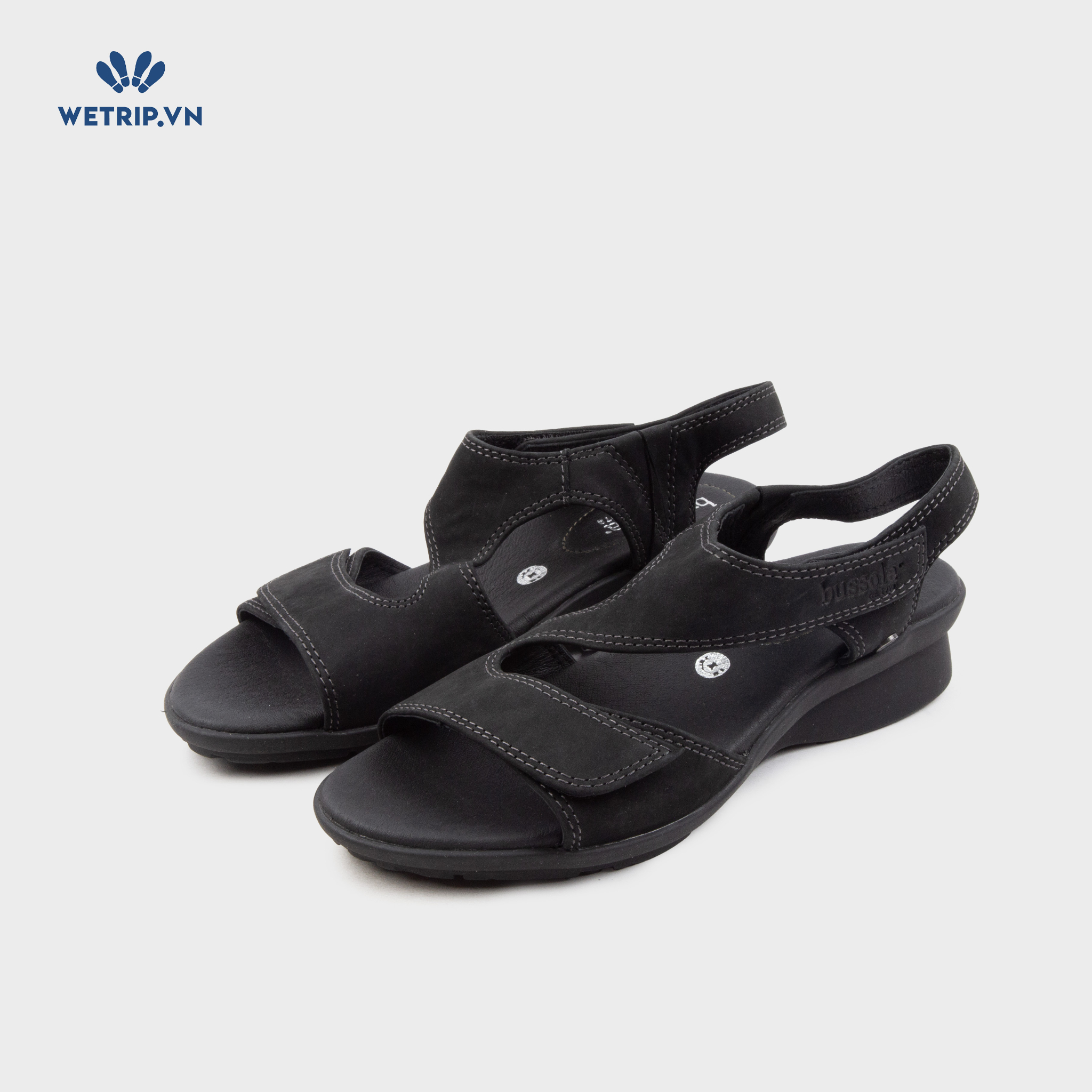 Sandal Xuồng Bussola (Đen da lộn) Mã SDX-BSL-125-A2
