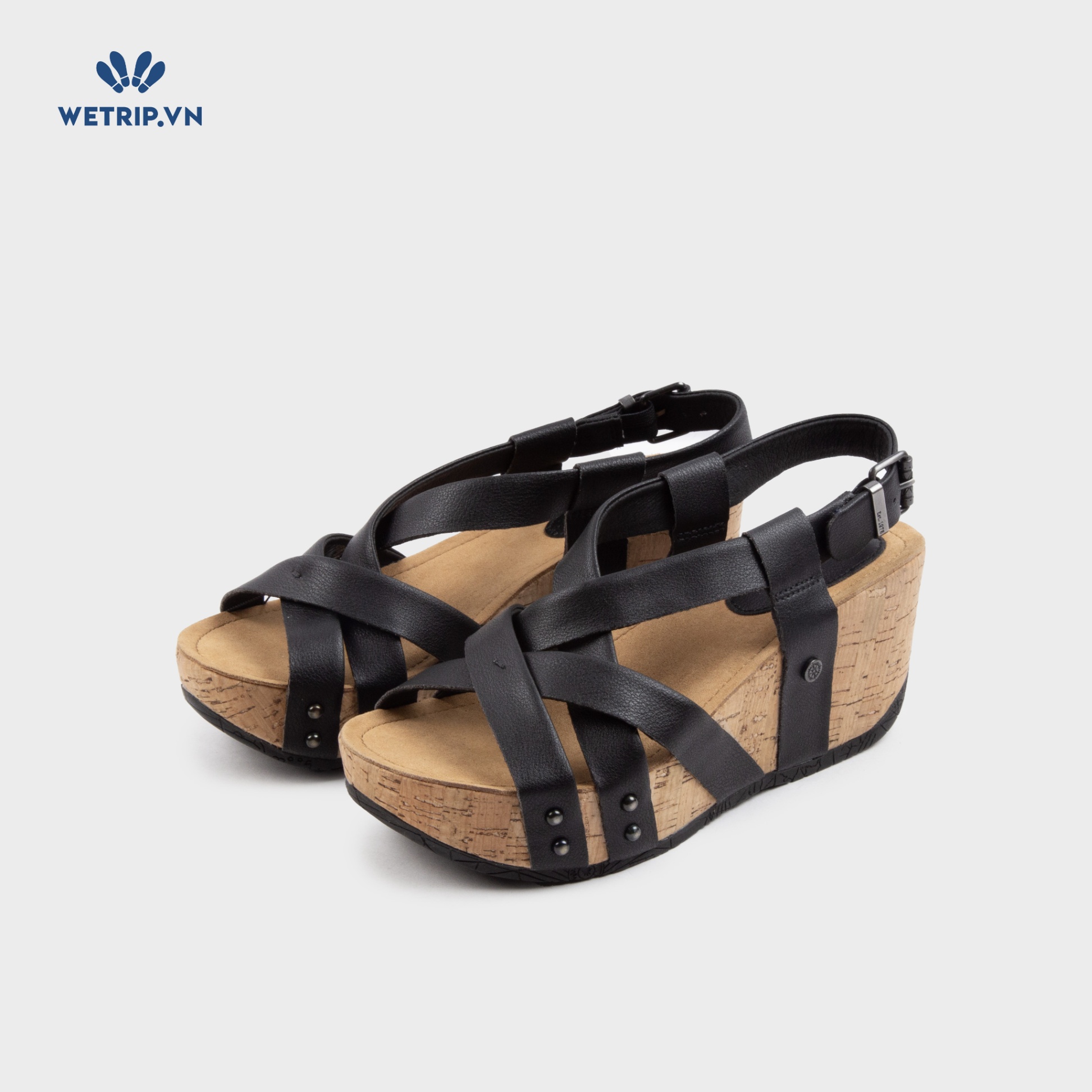 Sandal Xuồng Bussola (Đen khuy trắng đế sọc đen) Mã SDX-BSL-132-B2