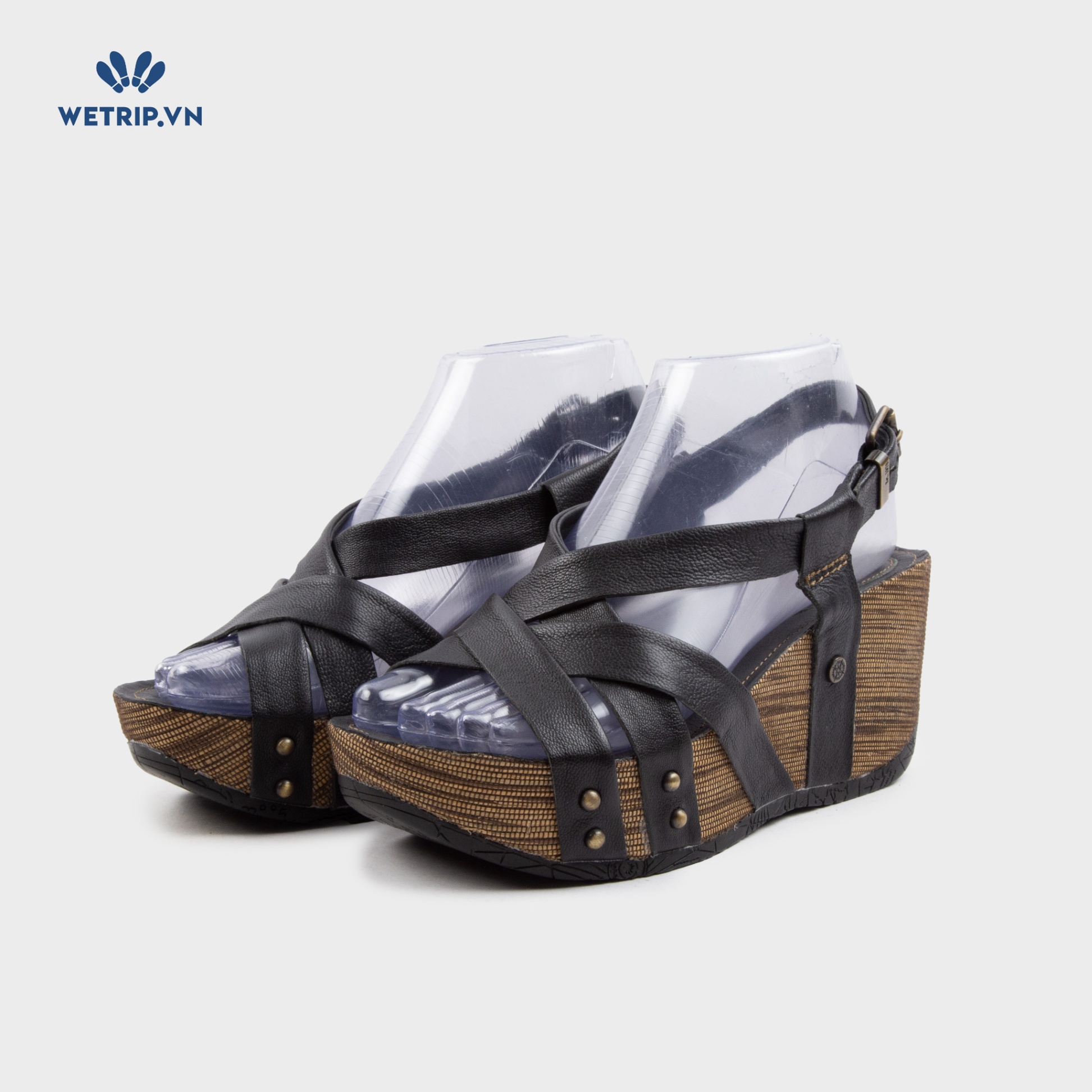 Sandal Xuồng Bussola (Quai đen khuy trắng) Mã SDX-BSL-132-B3