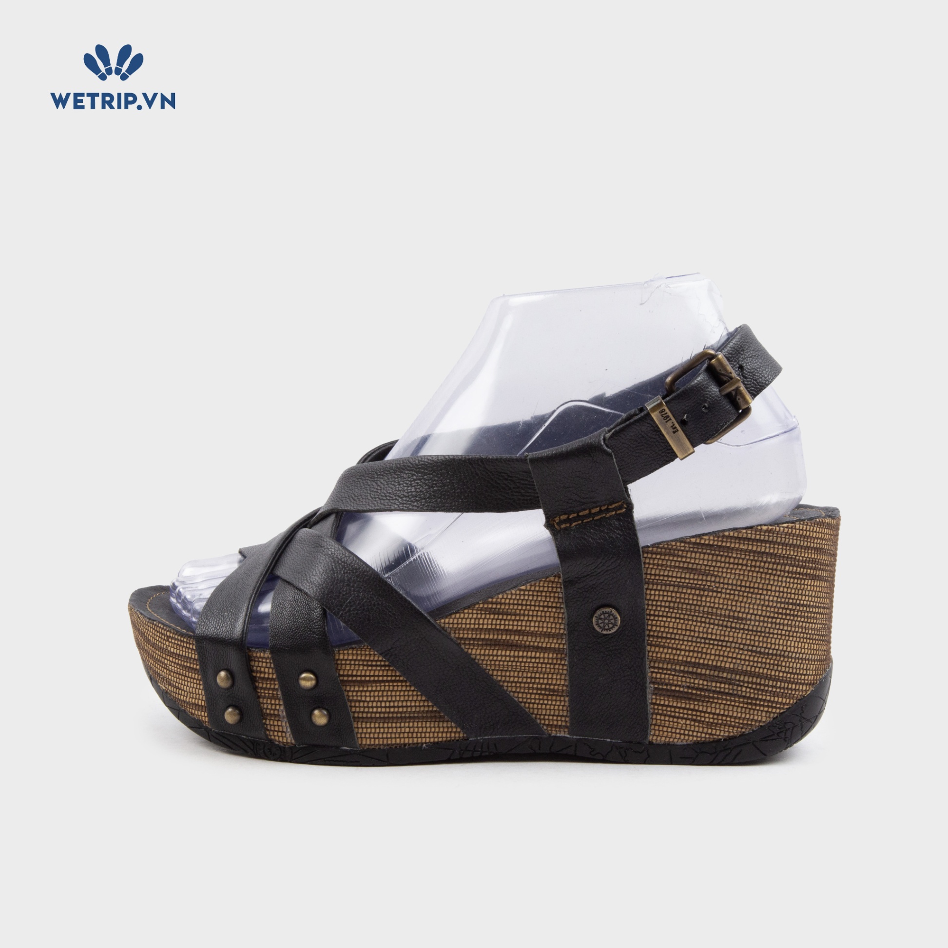 Sandal Xuồng Bussola (Quai đen khuy trắng) Mã SDX-BSL-132-B3