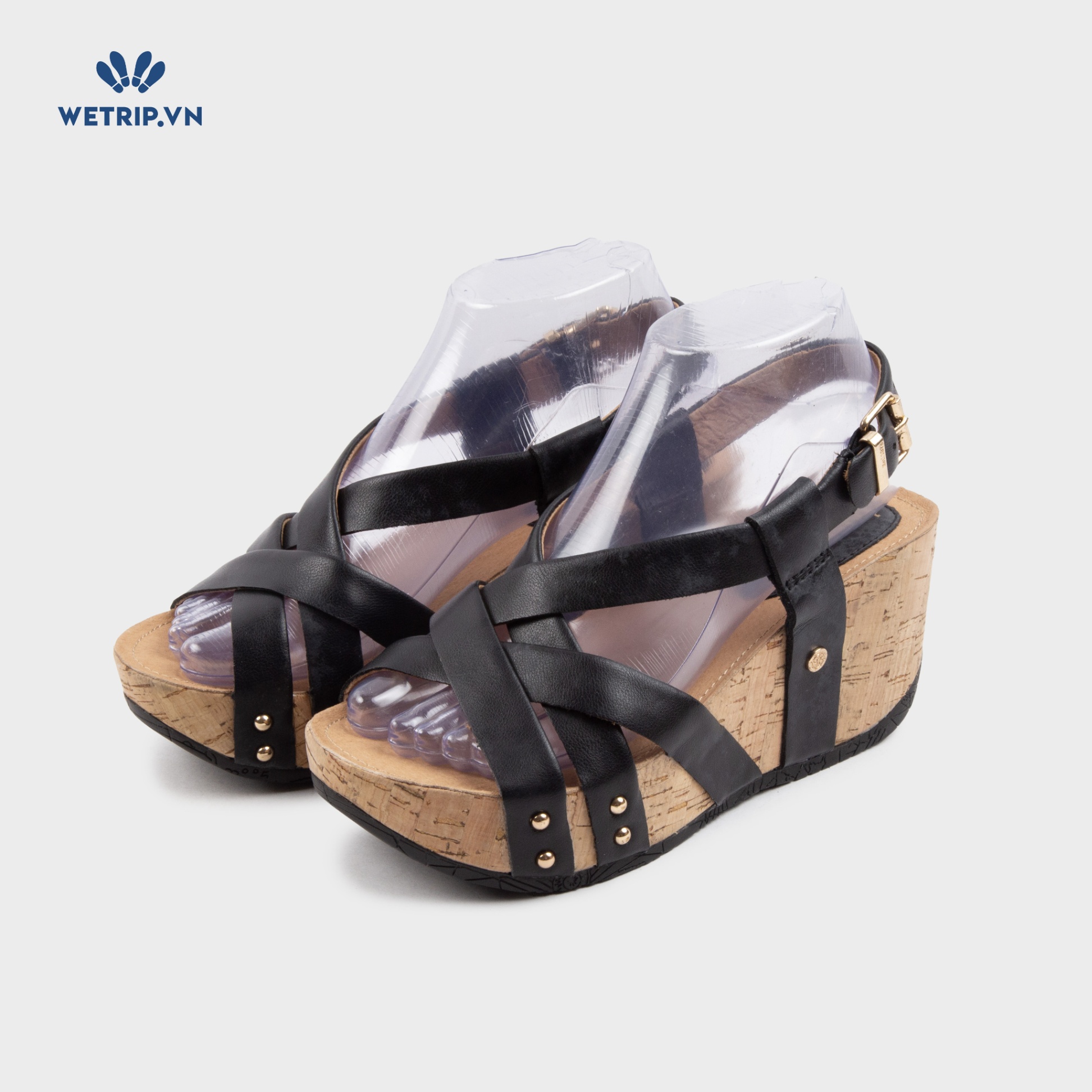 Sandal Xuồng Bussola (Quai đen khuy vàng) Mã SDX-BSL-132-B