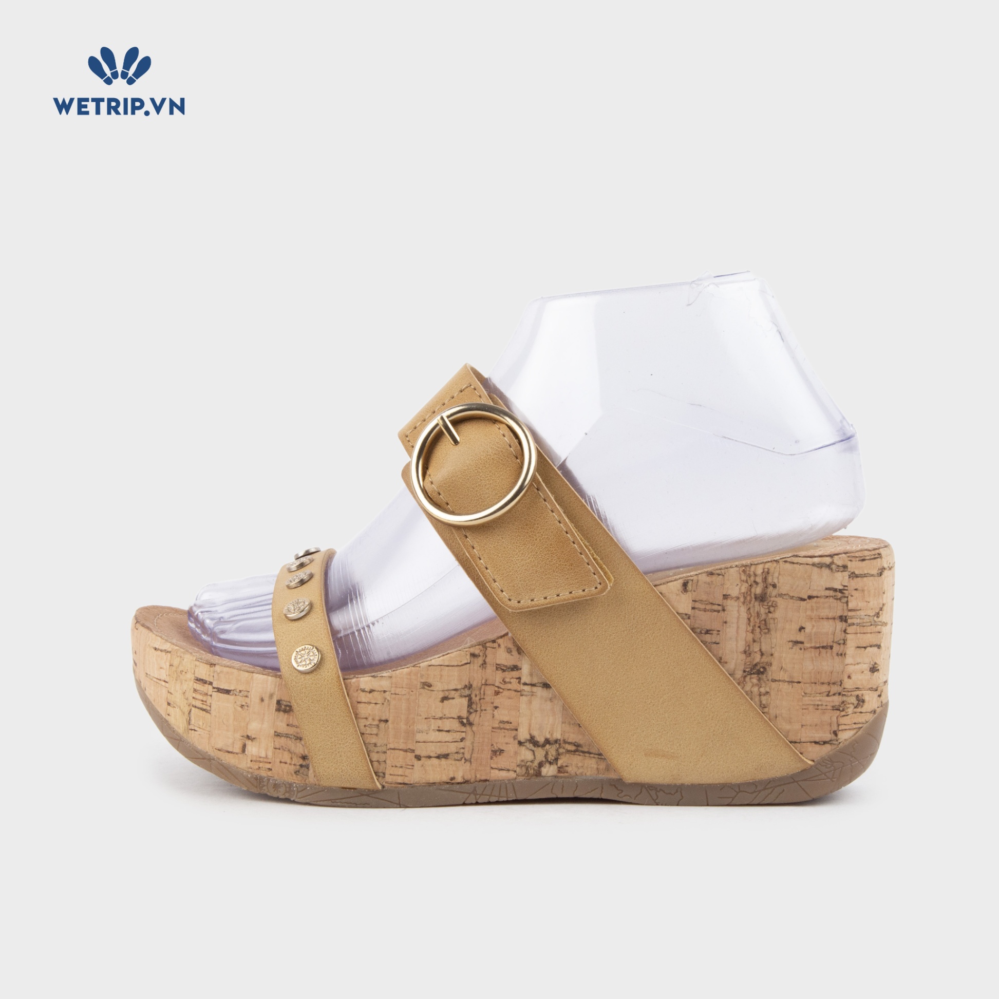 Sandal Xuồng Bussola (Quai nâu bò lót họa tiết) Mã SDX-BSL-137-B