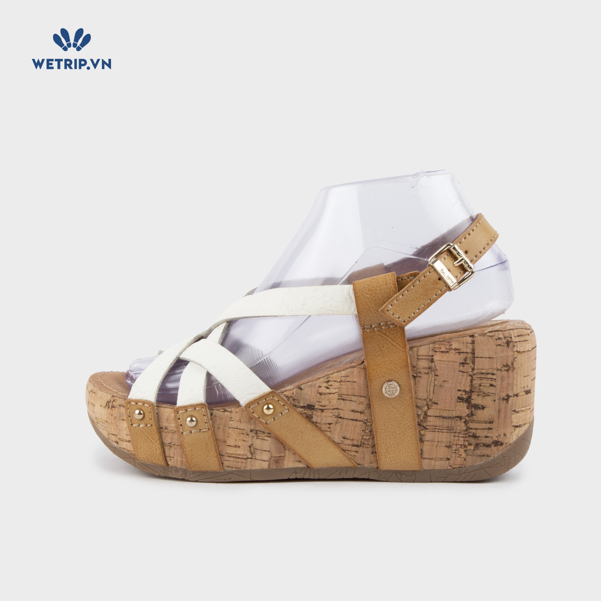 Sandal Xuồng Bussola (Quai trắng họa tiết nổi) Mã SDX-BSL-133-F