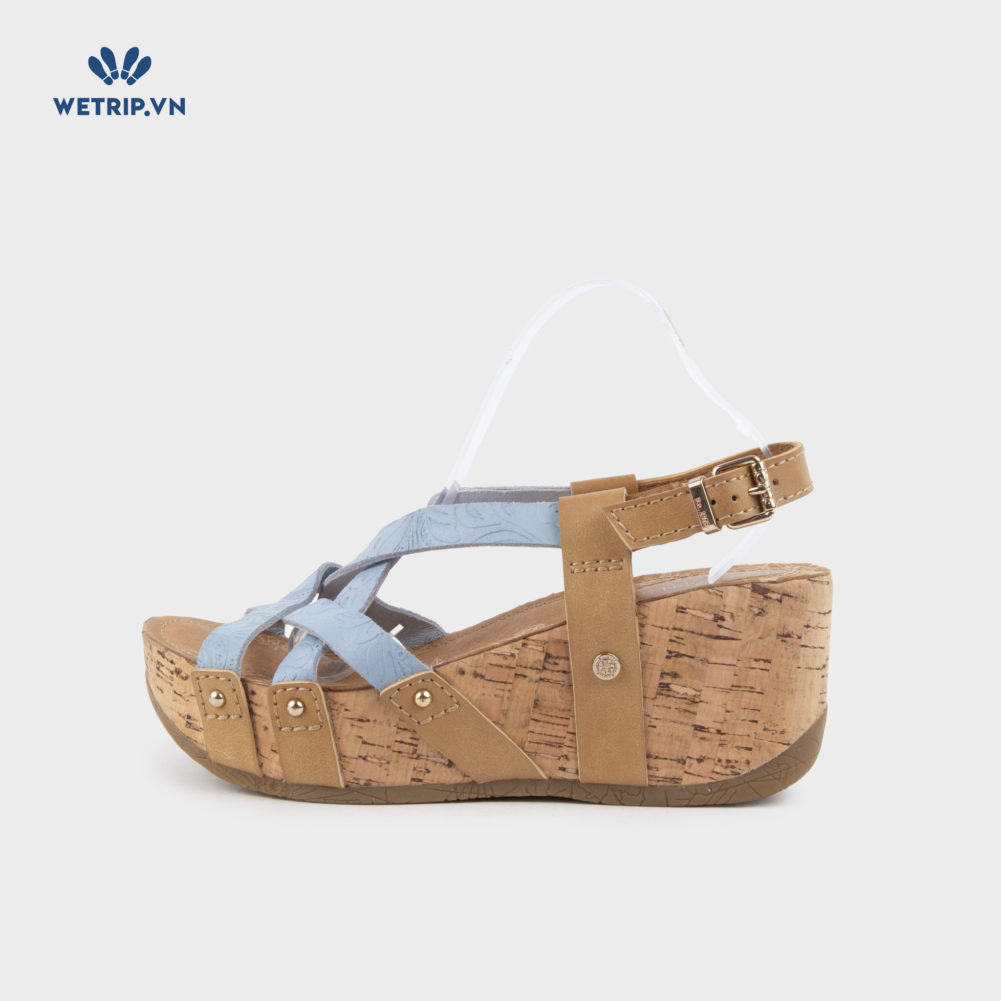 Sandal Xuồng Bussola (Quai xanh dương họa tiết nổi) Mã SDX-BSL-133-G