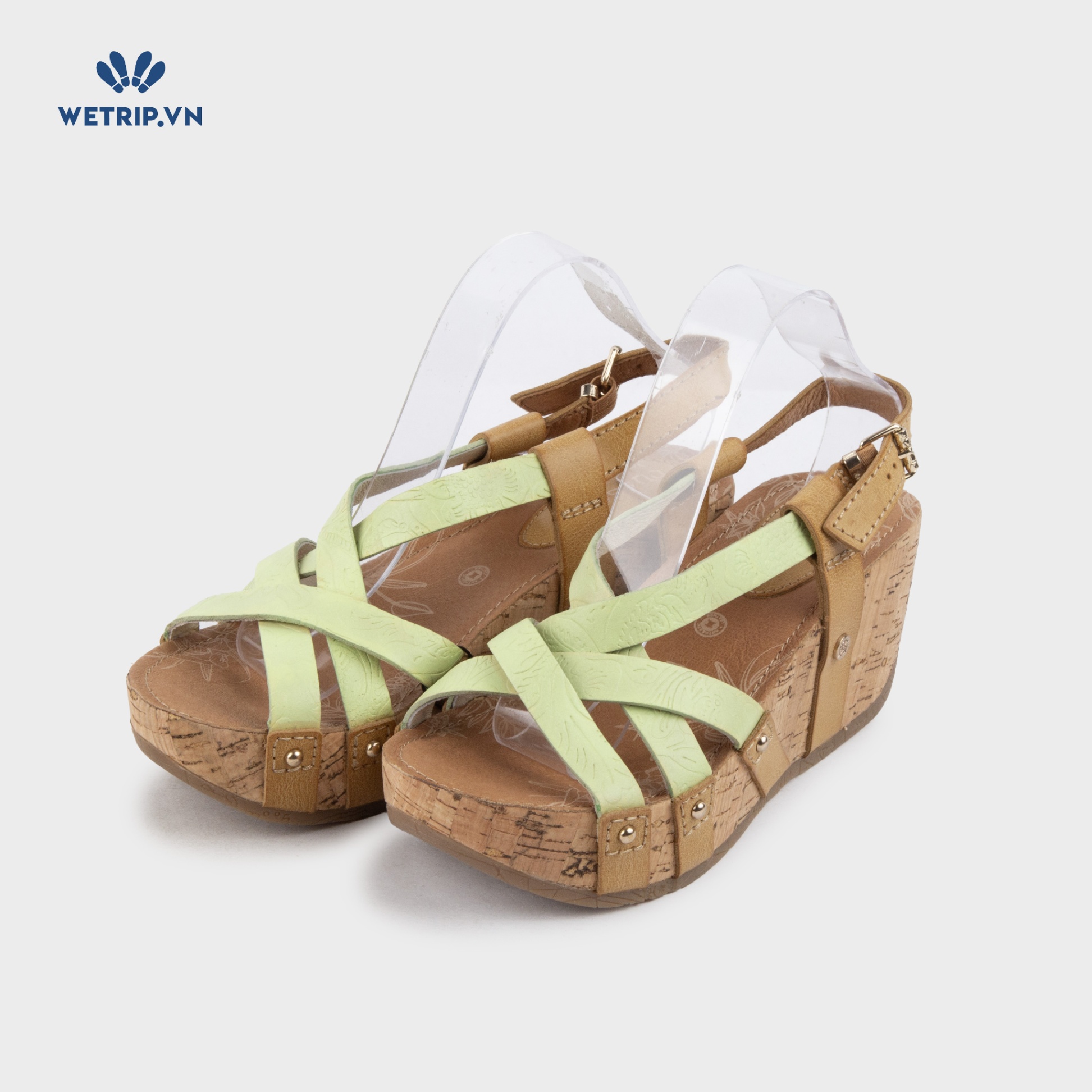 Sandal Xuồng Bussola (Quai xanh cốm họa tiết nổi) Mã SDX-BSL-133-H