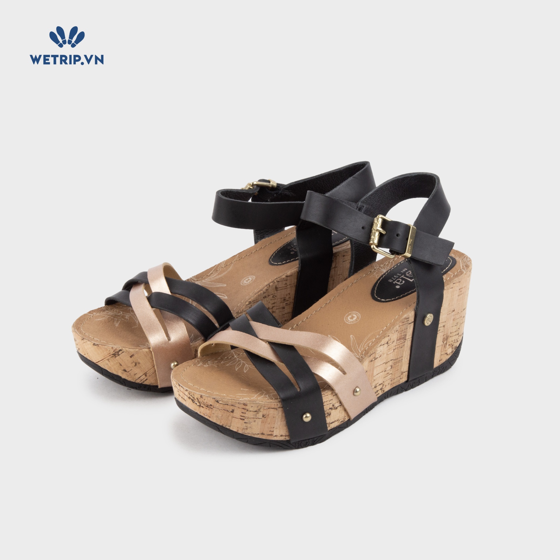 Sandal Xuồng Bussola (Đen pha ánh hồng) Mã SDX-BSL-134-C