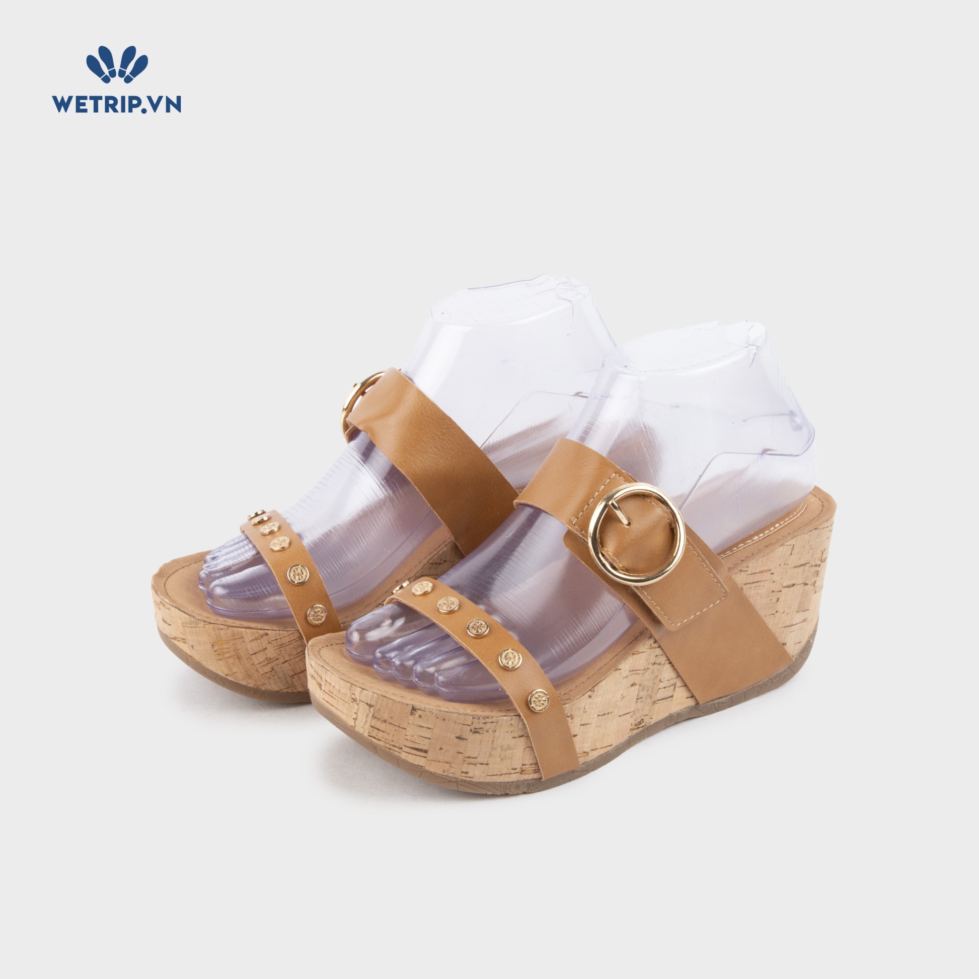 Sandal Xuồng Bussola (Quai nâu da đậm đế cao) Mã SDX-BSL-137-B2