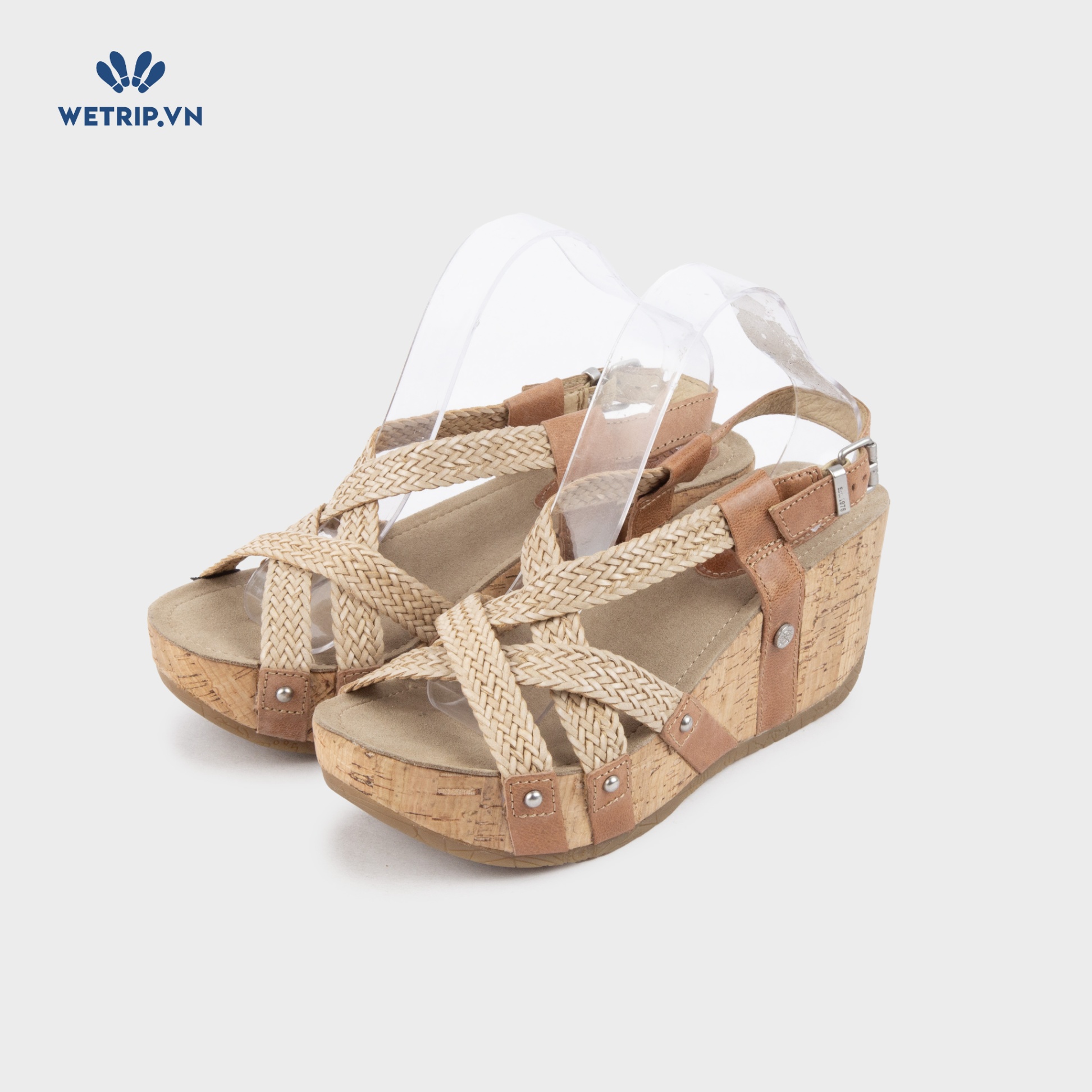 Sandal Xuồng Bussola (Cói be pha nâu) Mã SDX-BSL-133-A