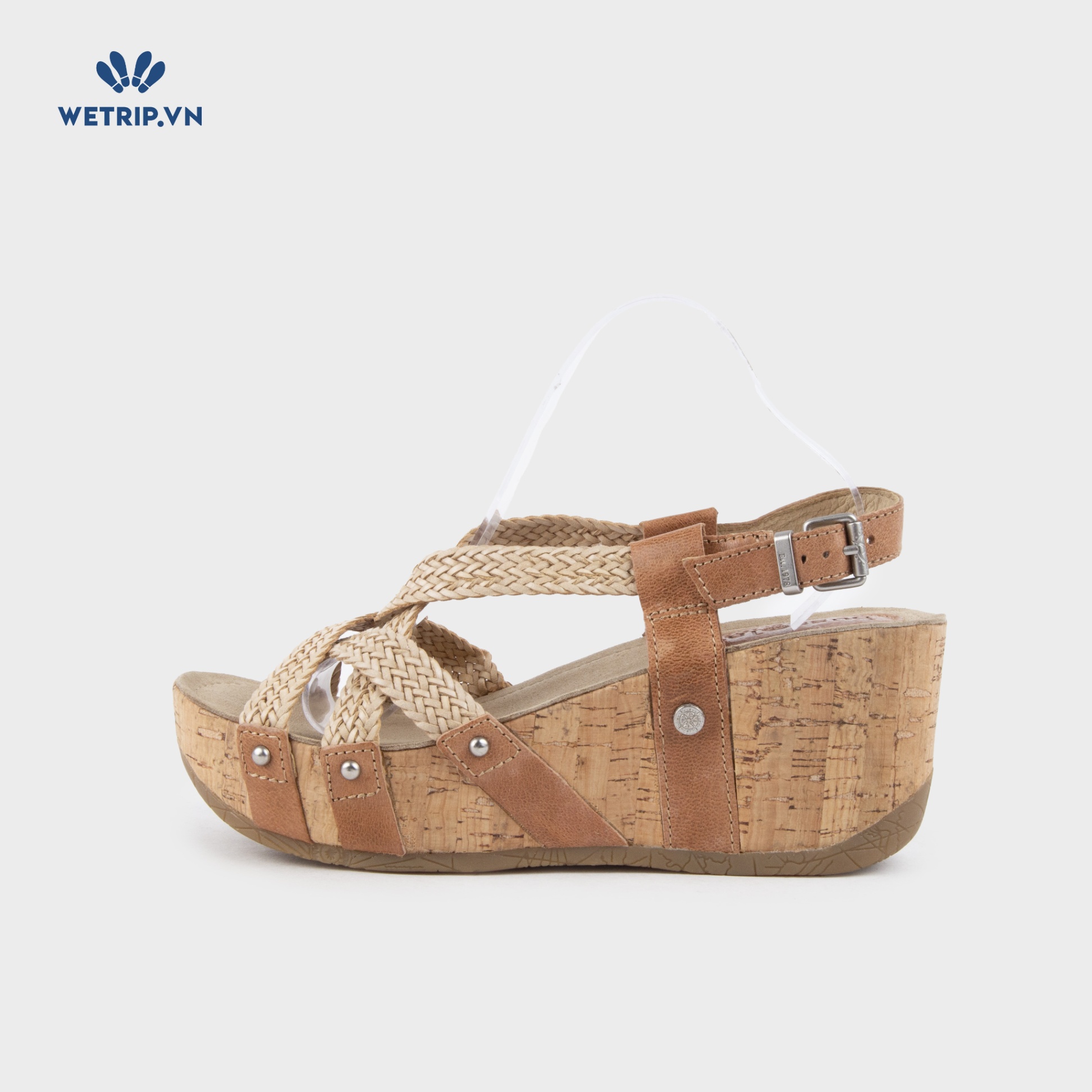 Sandal Xuồng Bussola (Cói be pha nâu) Mã SDX-BSL-133-A