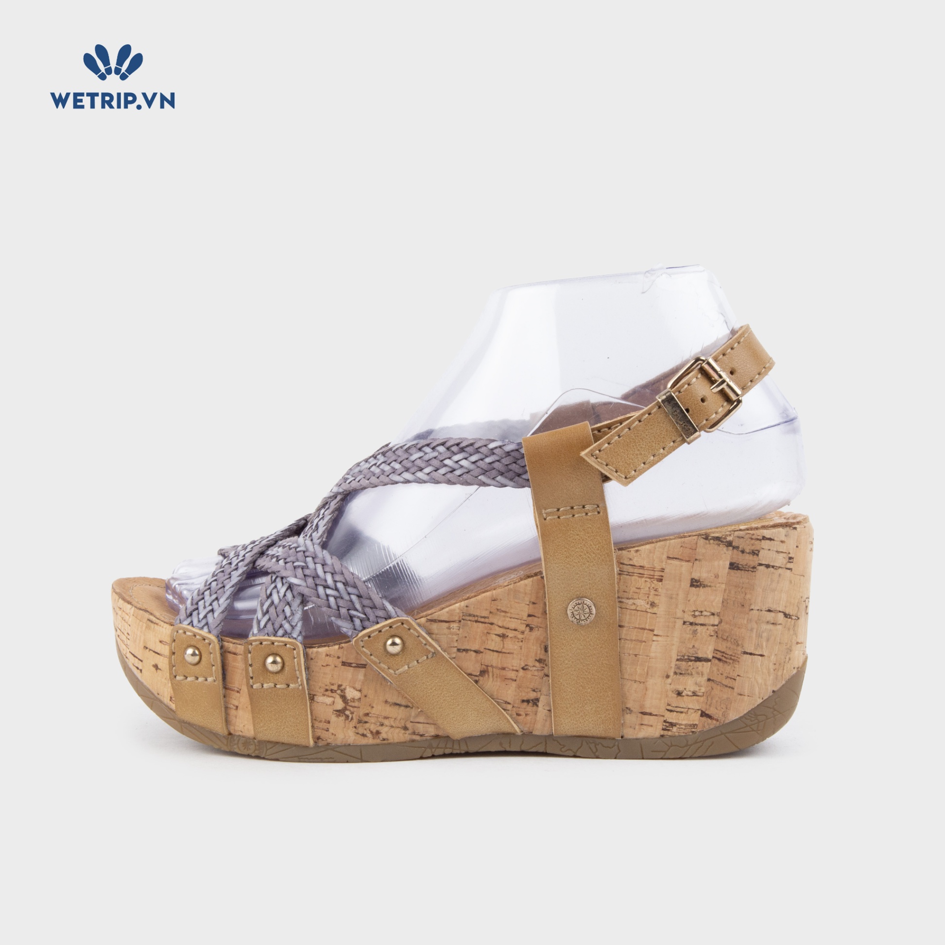 Sandal Xuồng Bussola (Cói tím pha nâu) Mã SDX-BSL-133-D