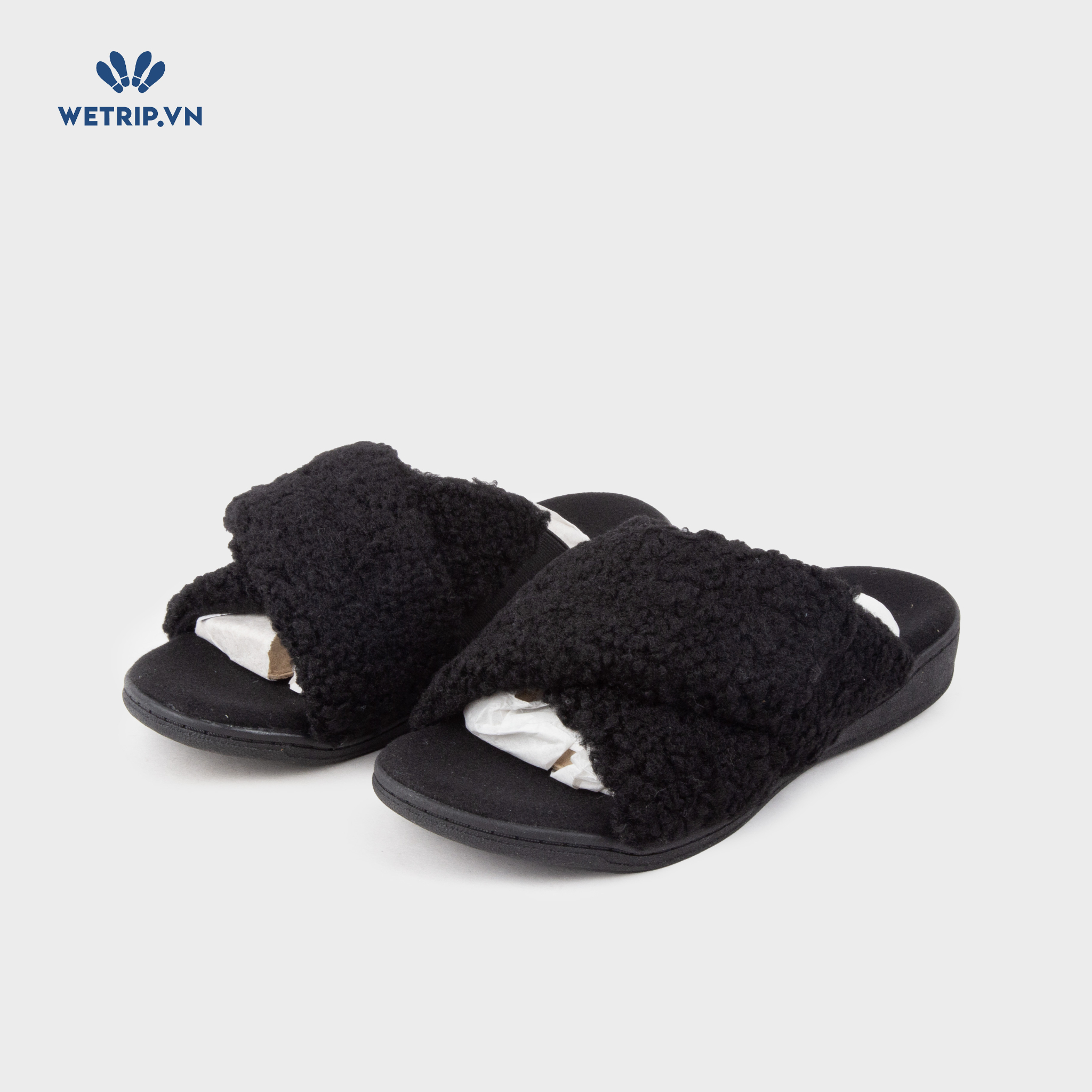 Sandal Vionic (Đen - lông ) Mã SD-VINIC-016-B