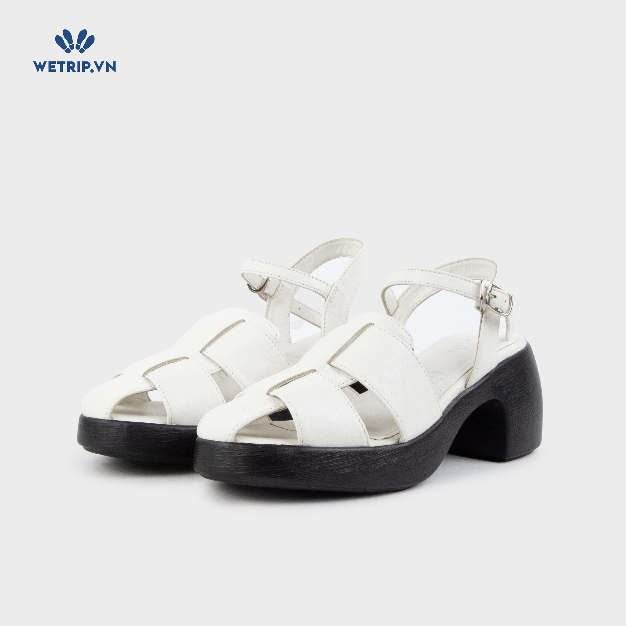Sandal Cao Gót KUMOO ANISA Fisherman Sandal (Trắng) Mã SDCG-KUMO-010-C