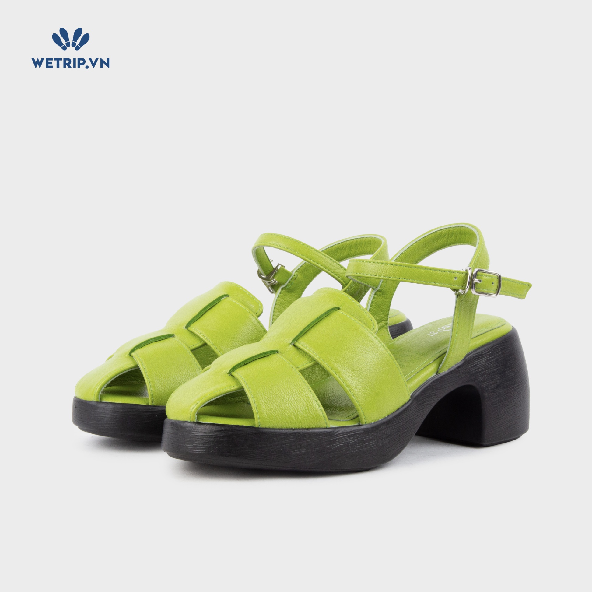 Sandal Cao Gót KUMOO ANISA Fisherman Sandal (Xanh Matcha) Mã SDCG-KUMO-010-D