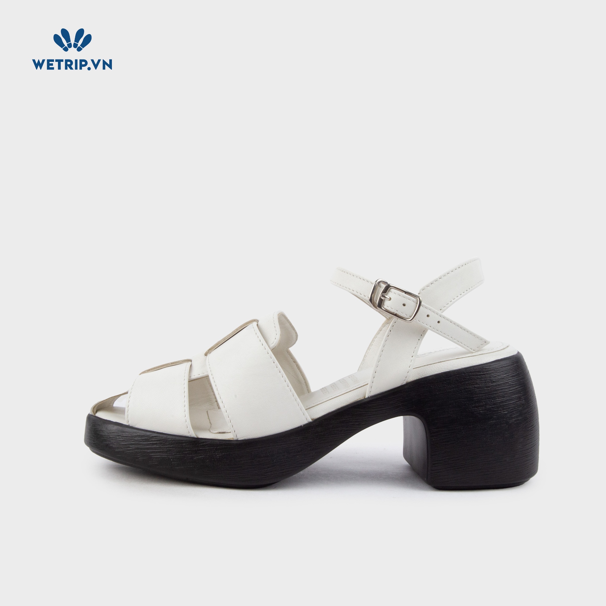 Sandal Cao Gót KUMOO ANISA Fisherman Sandal (Trắng) Mã SDCG-KUMO-010-C