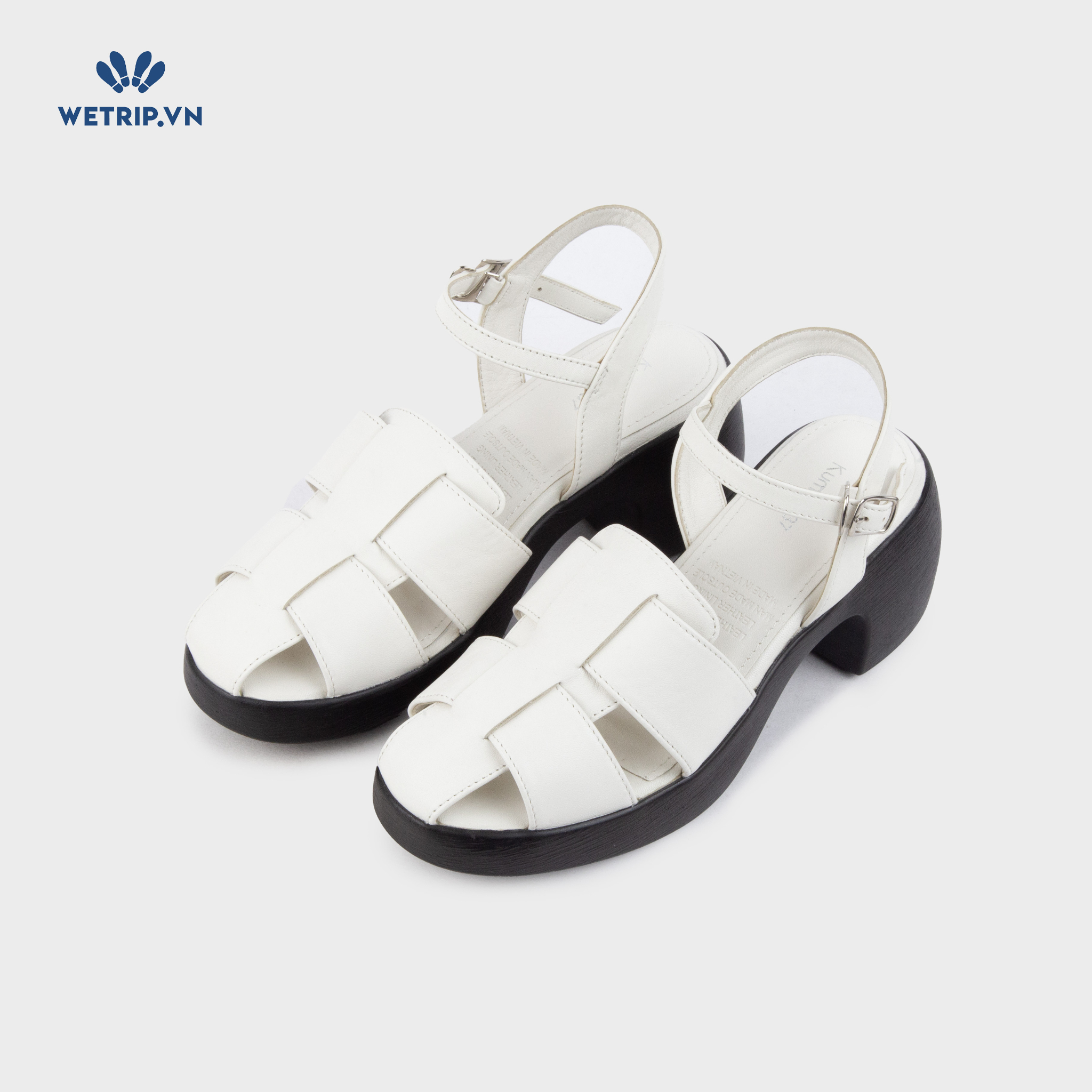 Sandal Cao Gót KUMOO ANISA Fisherman Sandal (Trắng) Mã SDCG-KUMO-010-C