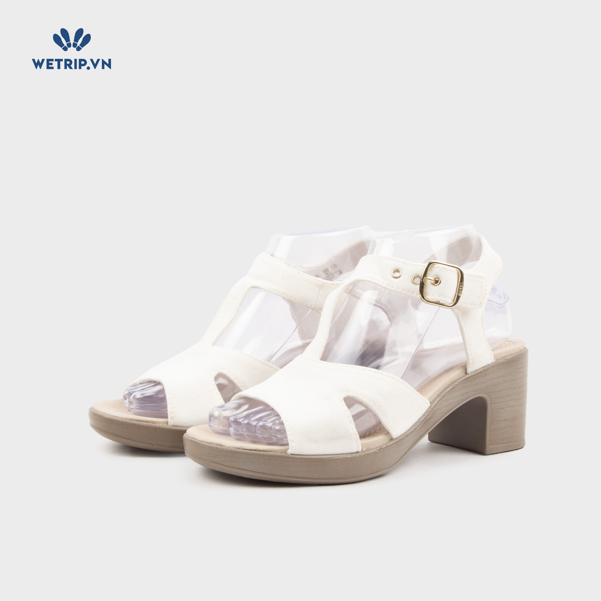 Sandal Cao Gót Bzees (Trắng) Mã SDCG-BZE-002-D