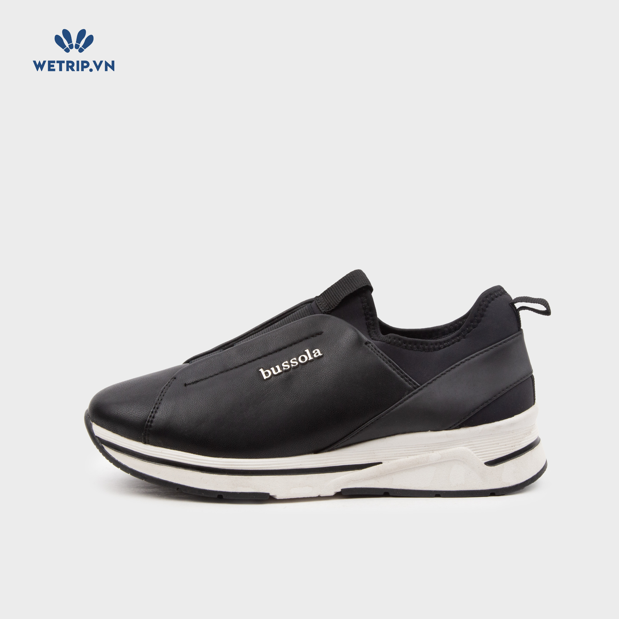 Slip-On Bussola (Đen đế trắng) Mã SLO-BSL-033-C1