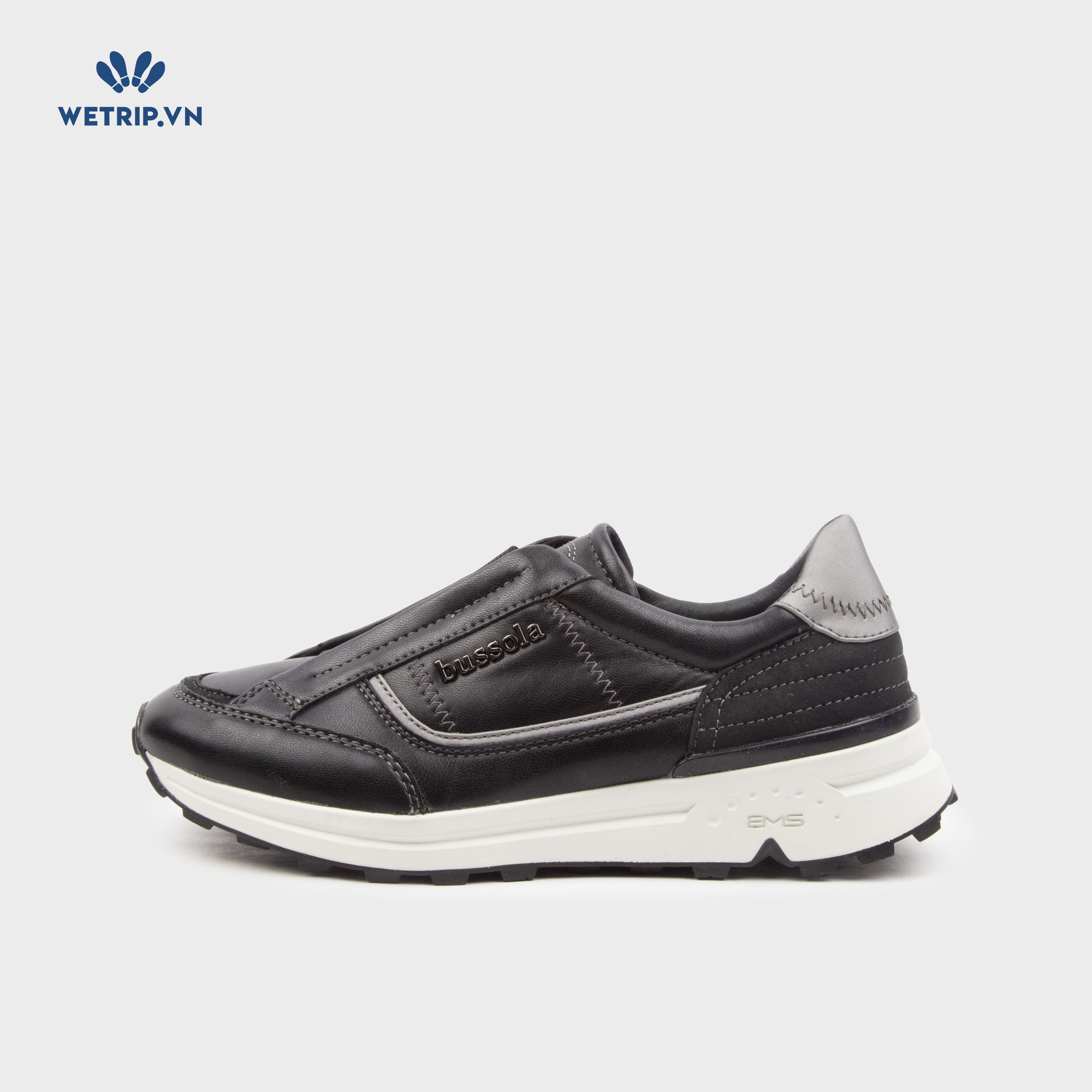 Slip-On Bussola (Đen đế trắng) Mã SLO-BSL-031-B1