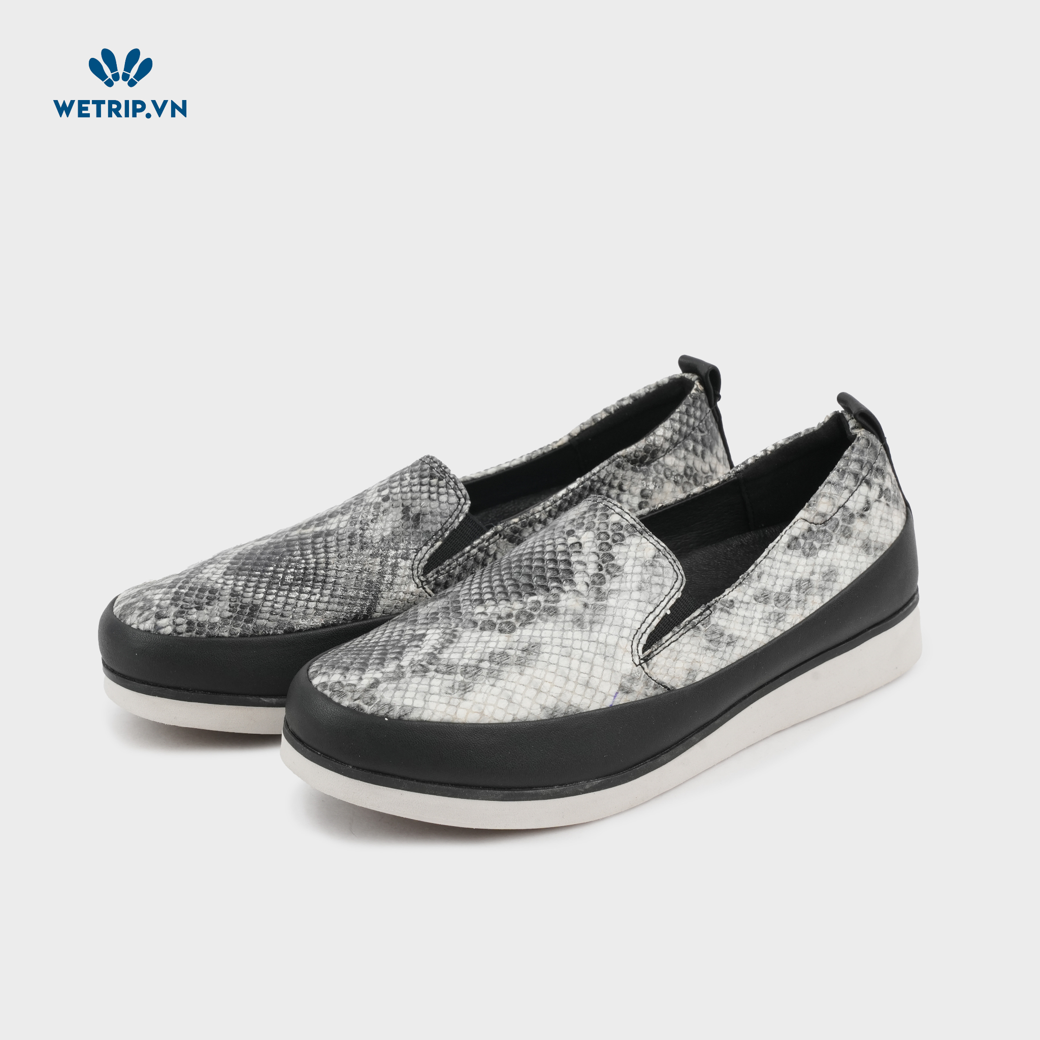 Slip-On Bussola (Da rắn viền đen) Mã SLO-BSL-013-A2