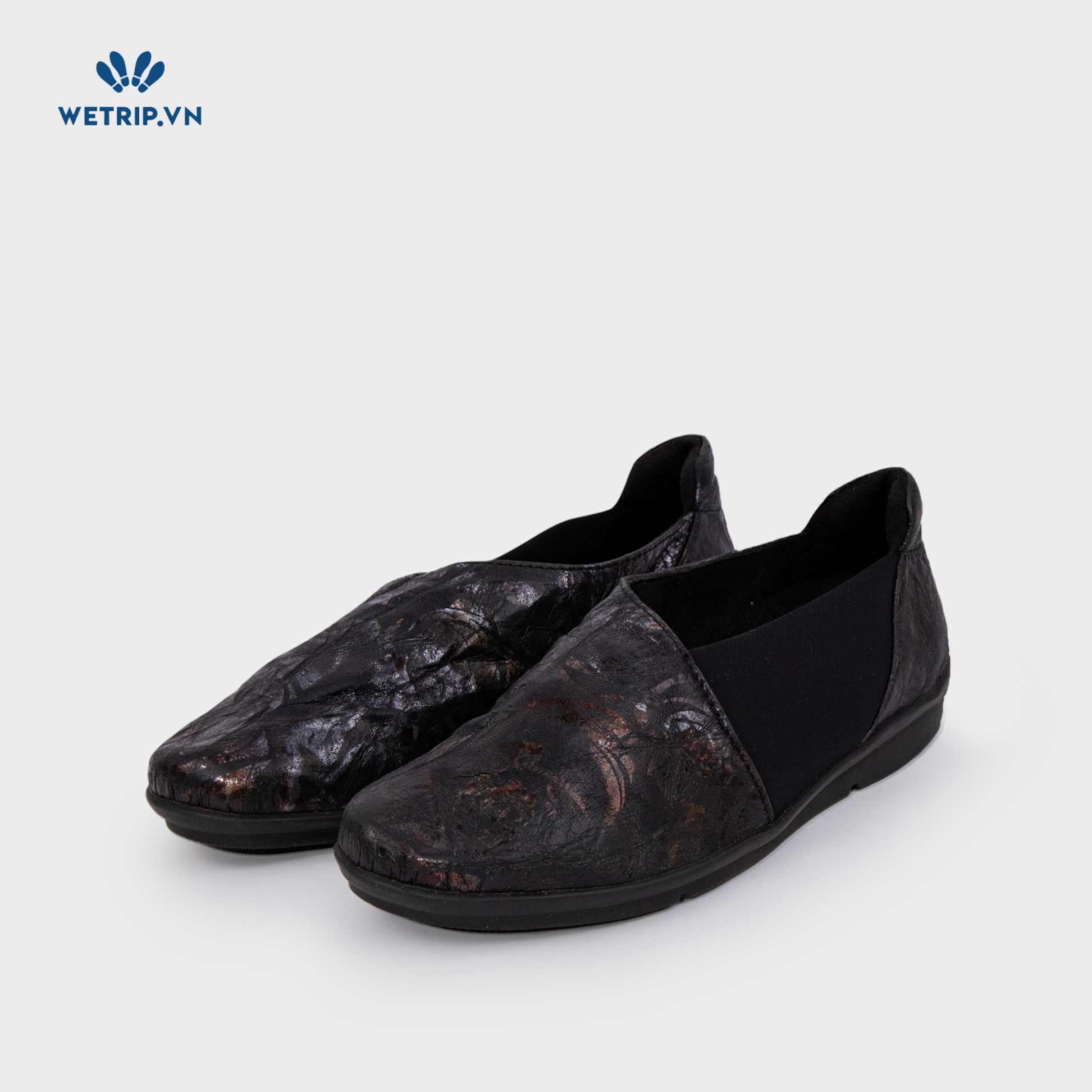 Giày Lười Bussola (Đen nubuck ánh đồng) Mã GL-BSL-020-A