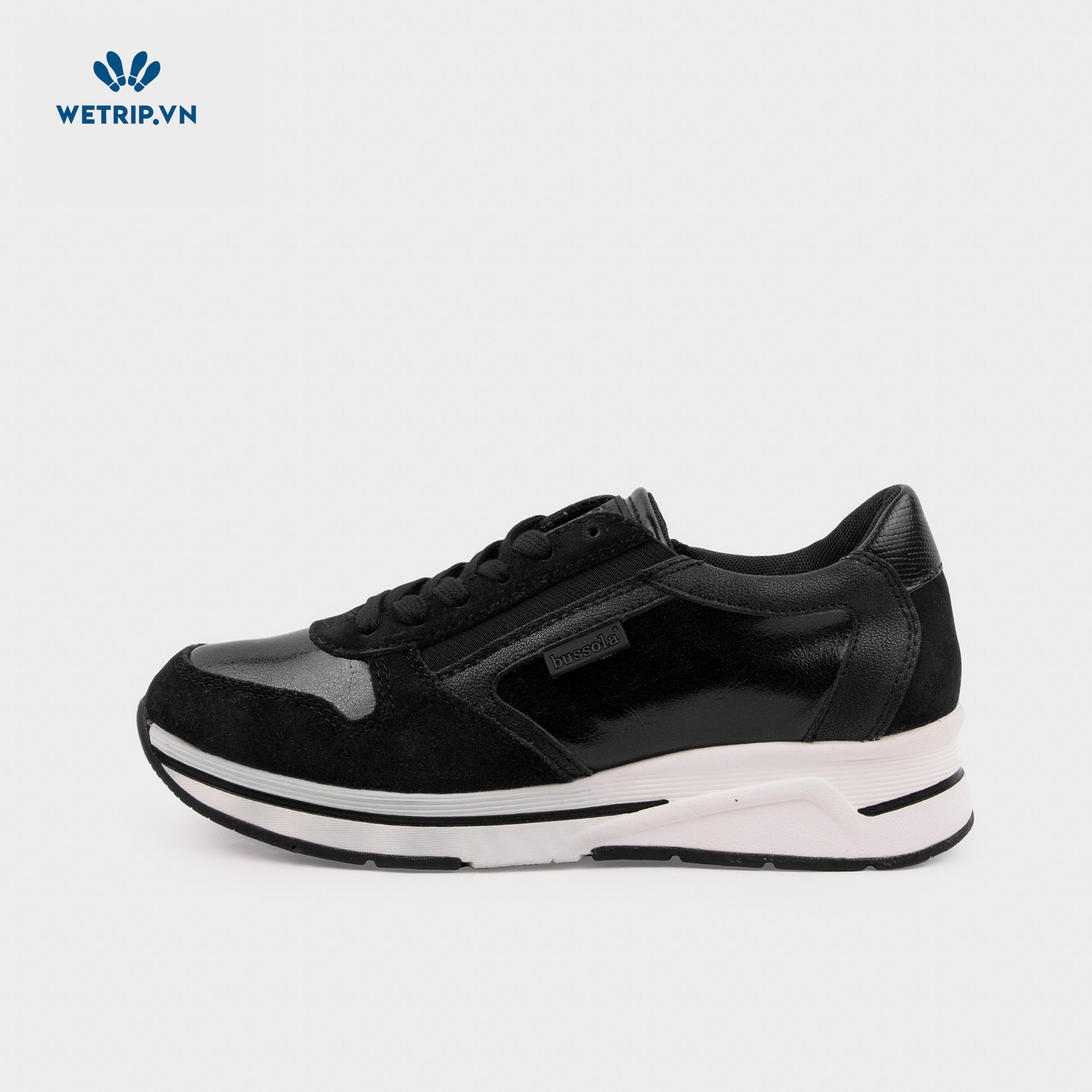 Sneaker Bussola (Đen pha da lộn) Mã SN-BSL-105-A1
