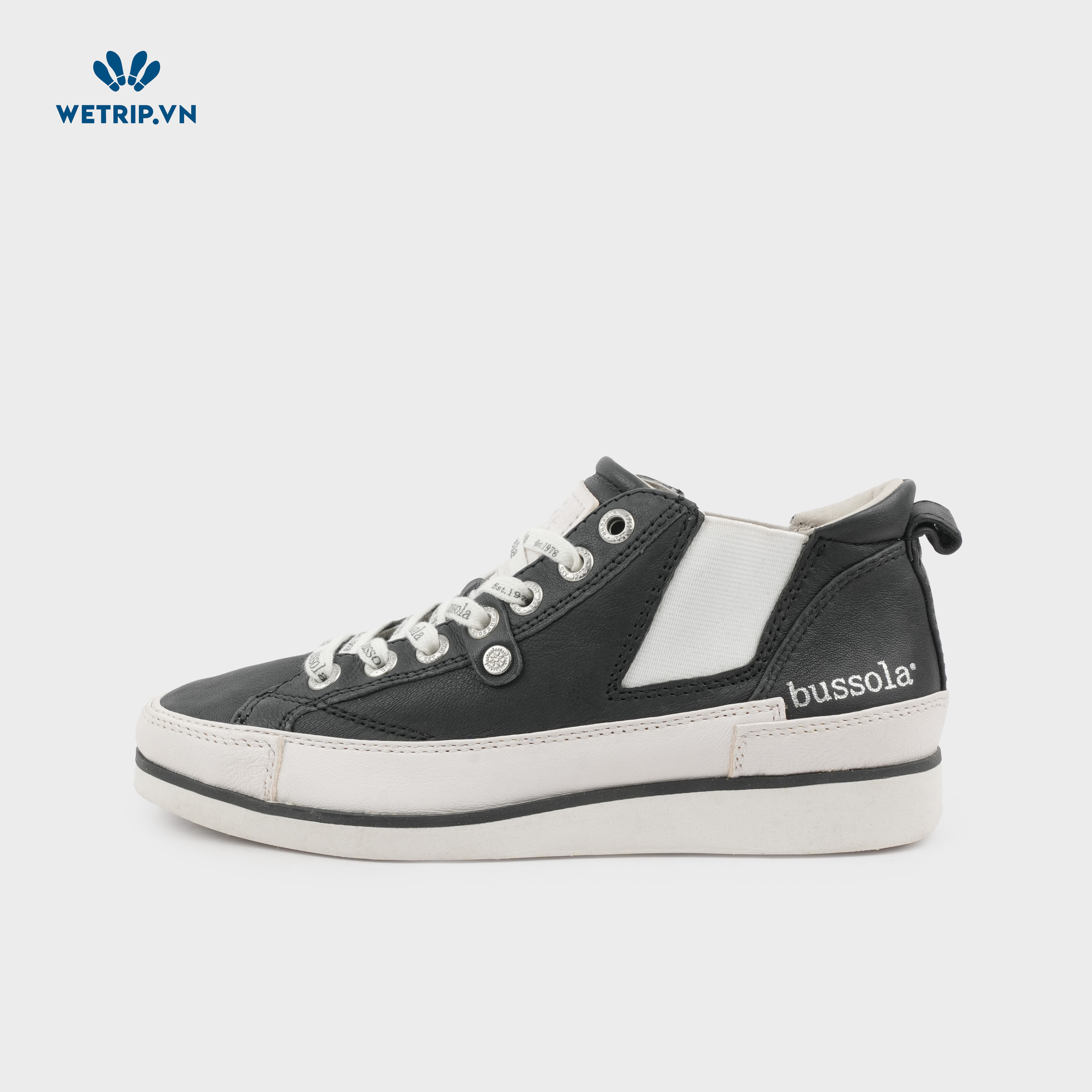 Sneaker Bussola (Đen chun trắng đế trắng) Mã SN-BSL-079-C2