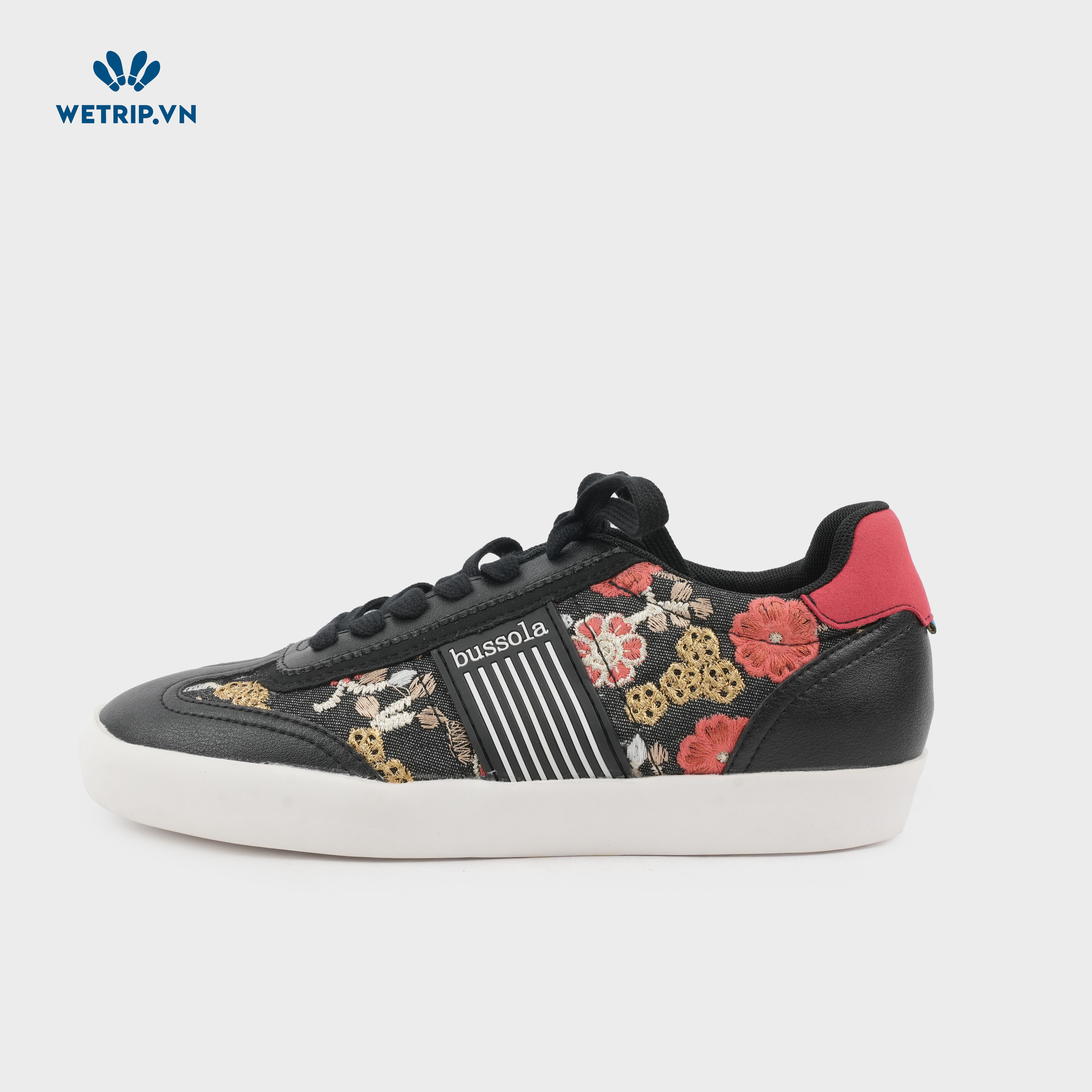 Sneaker Bussola (Đen đế trắng thấp) Mã SN-BSL-084-C