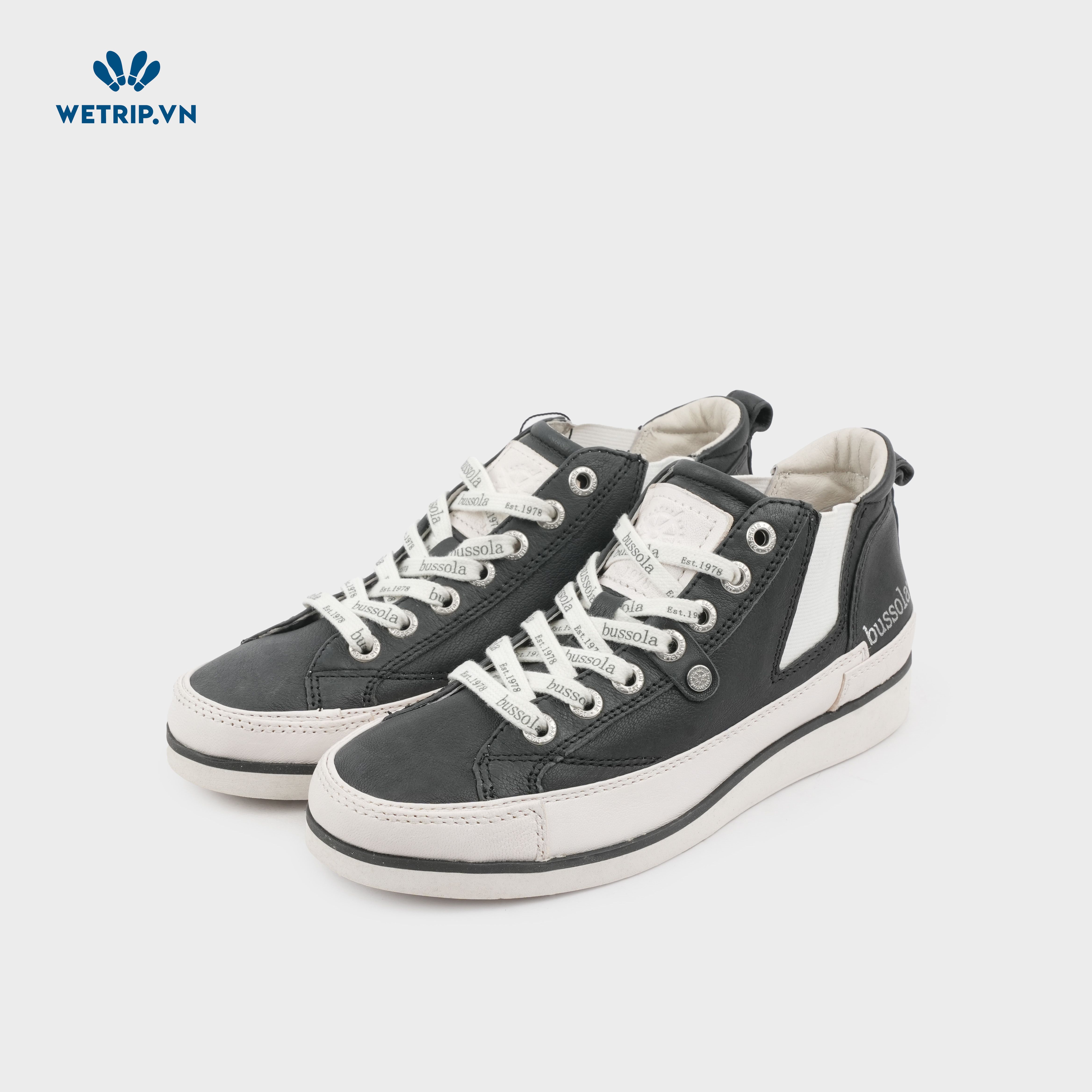 Sneaker Bussola (Đen chun trắng đế trắng) Mã SN-BSL-079-C2