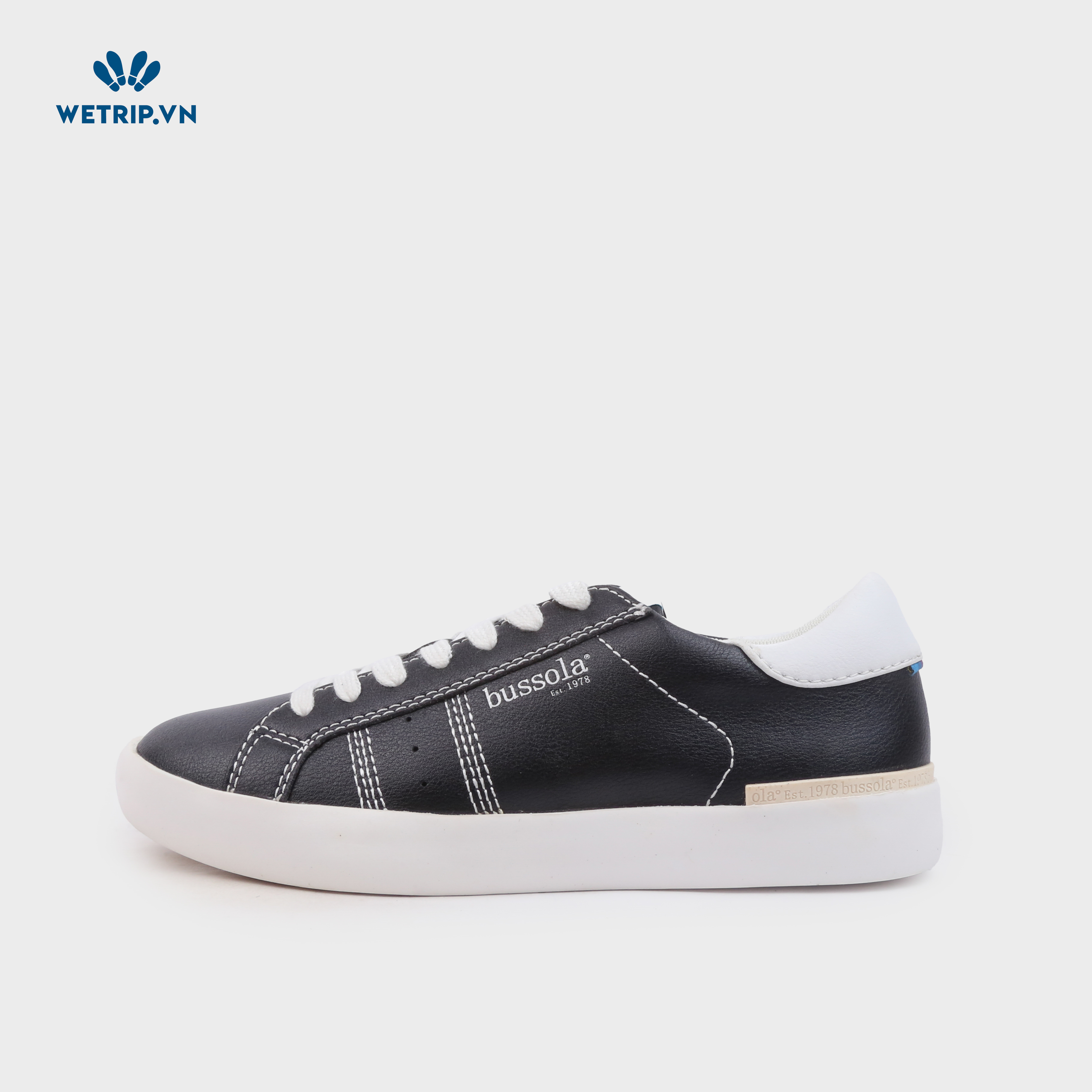 Sneaker Bussola (Đen chỉ trắng) Mã SN-BSL-098-A1