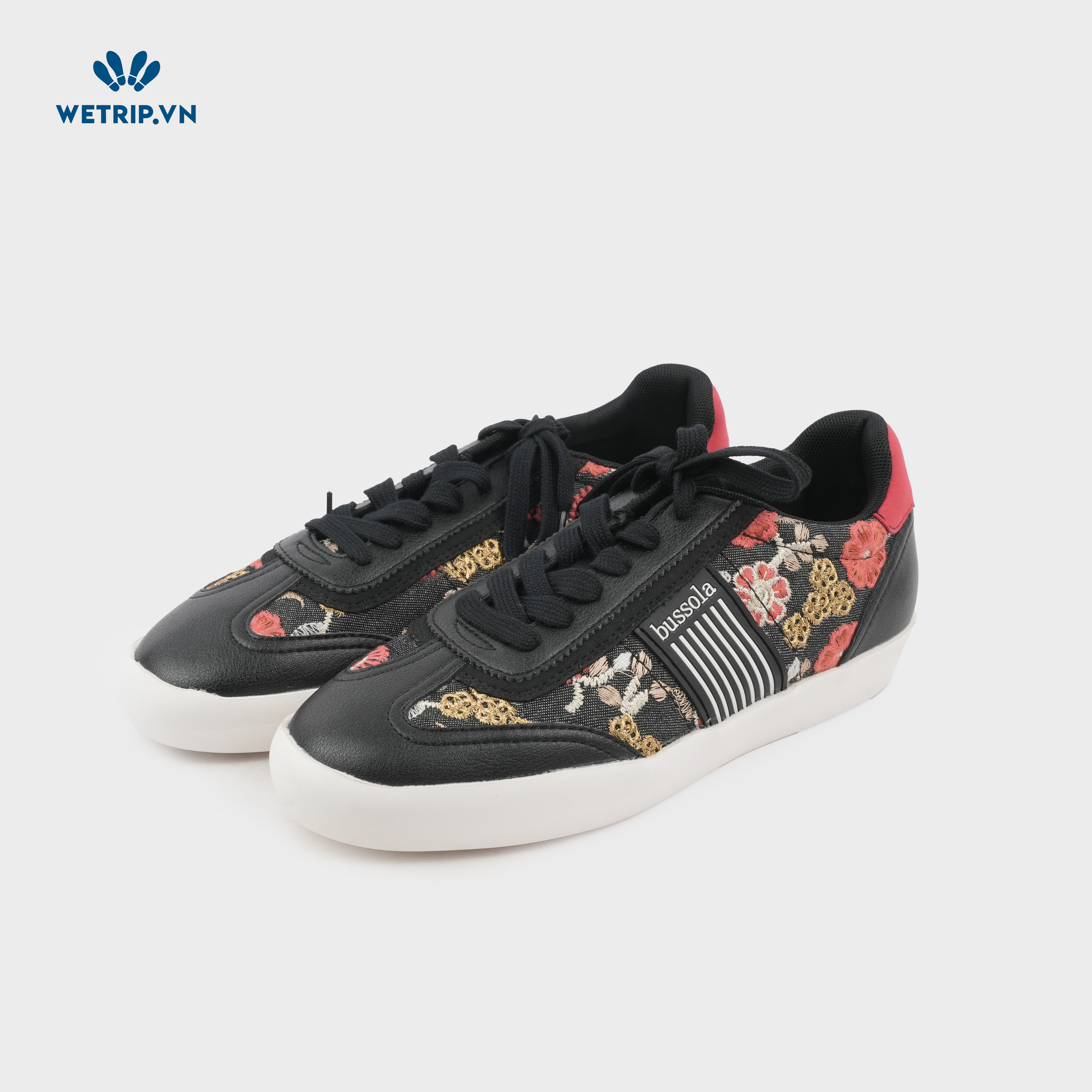 Sneaker Bussola (Đen đế trắng thấp) Mã SN-BSL-084-C