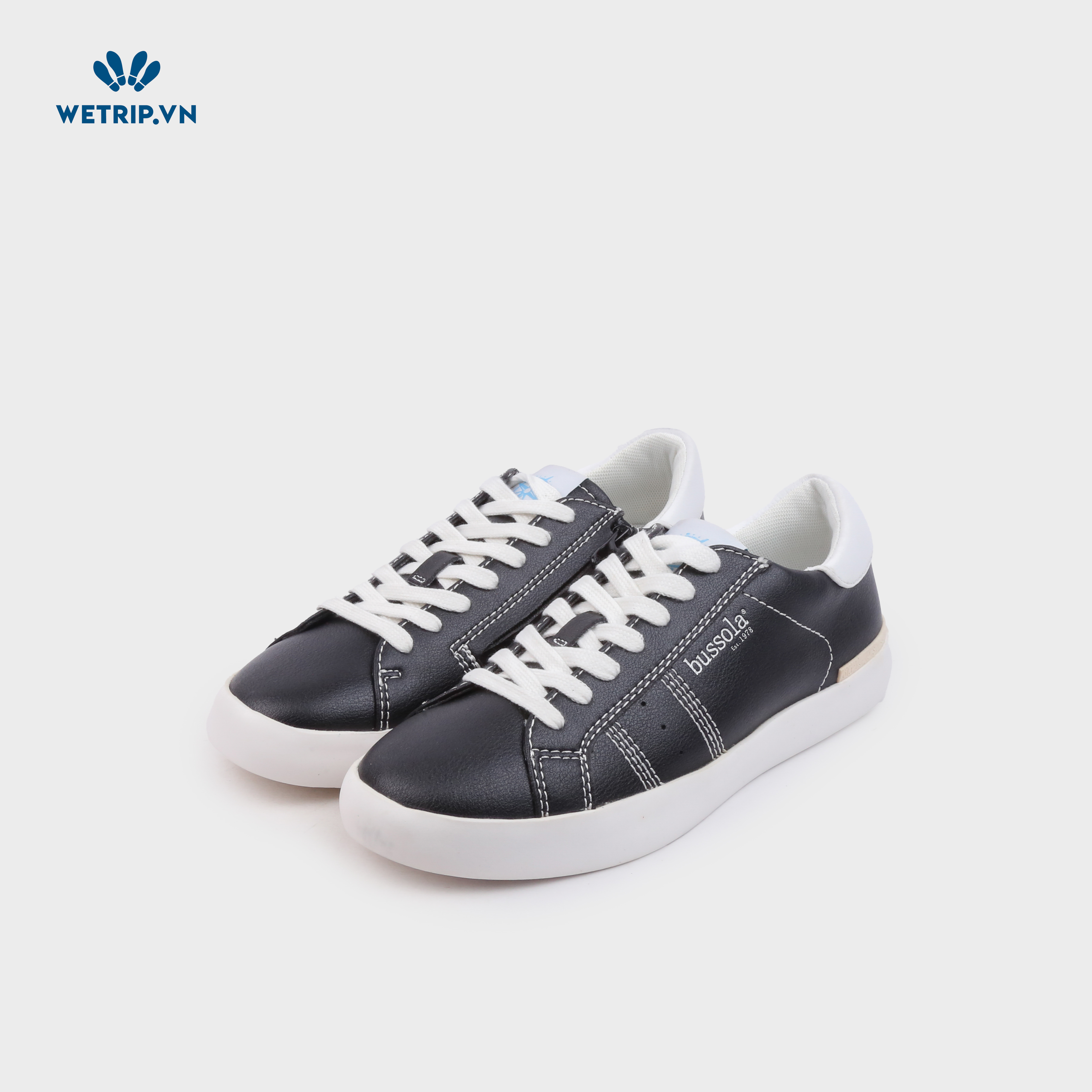 Sneaker Bussola (Đen chỉ trắng) Mã SN-BSL-098-A1