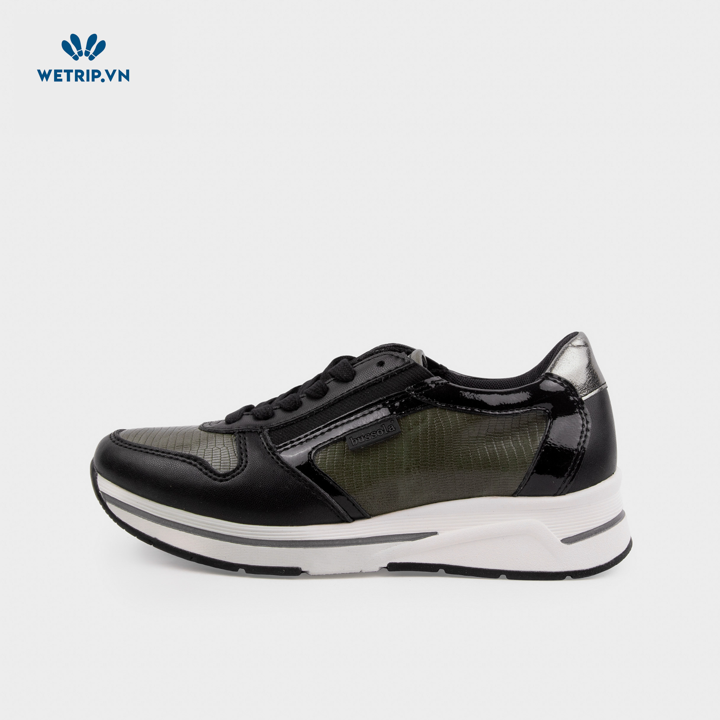 Sneaker Bussola (Xanh rêu pha đen) Mã SN-BSL-105-B