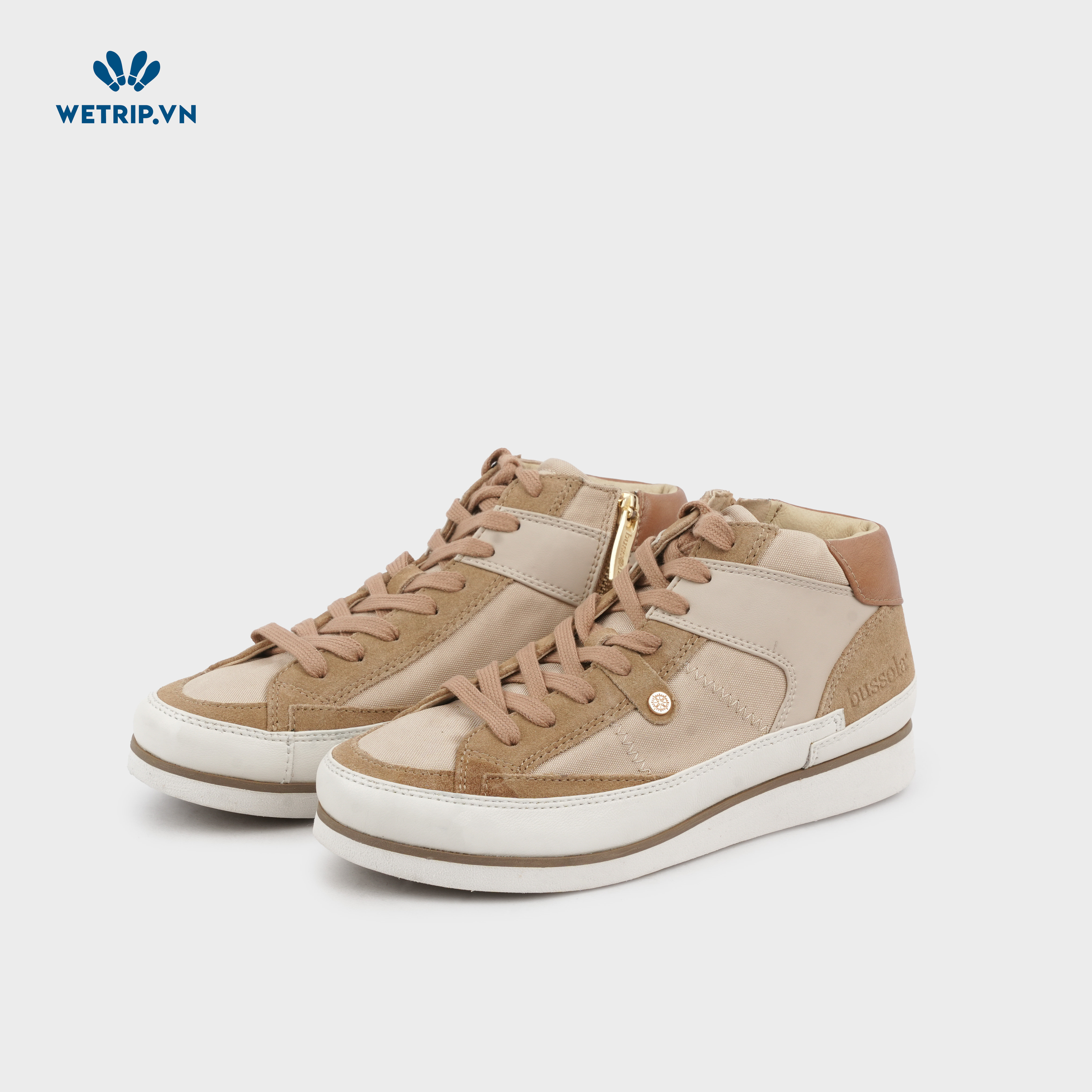 Sneaker Bussola (Be pha nâu) Mã SN-BSL-103-D