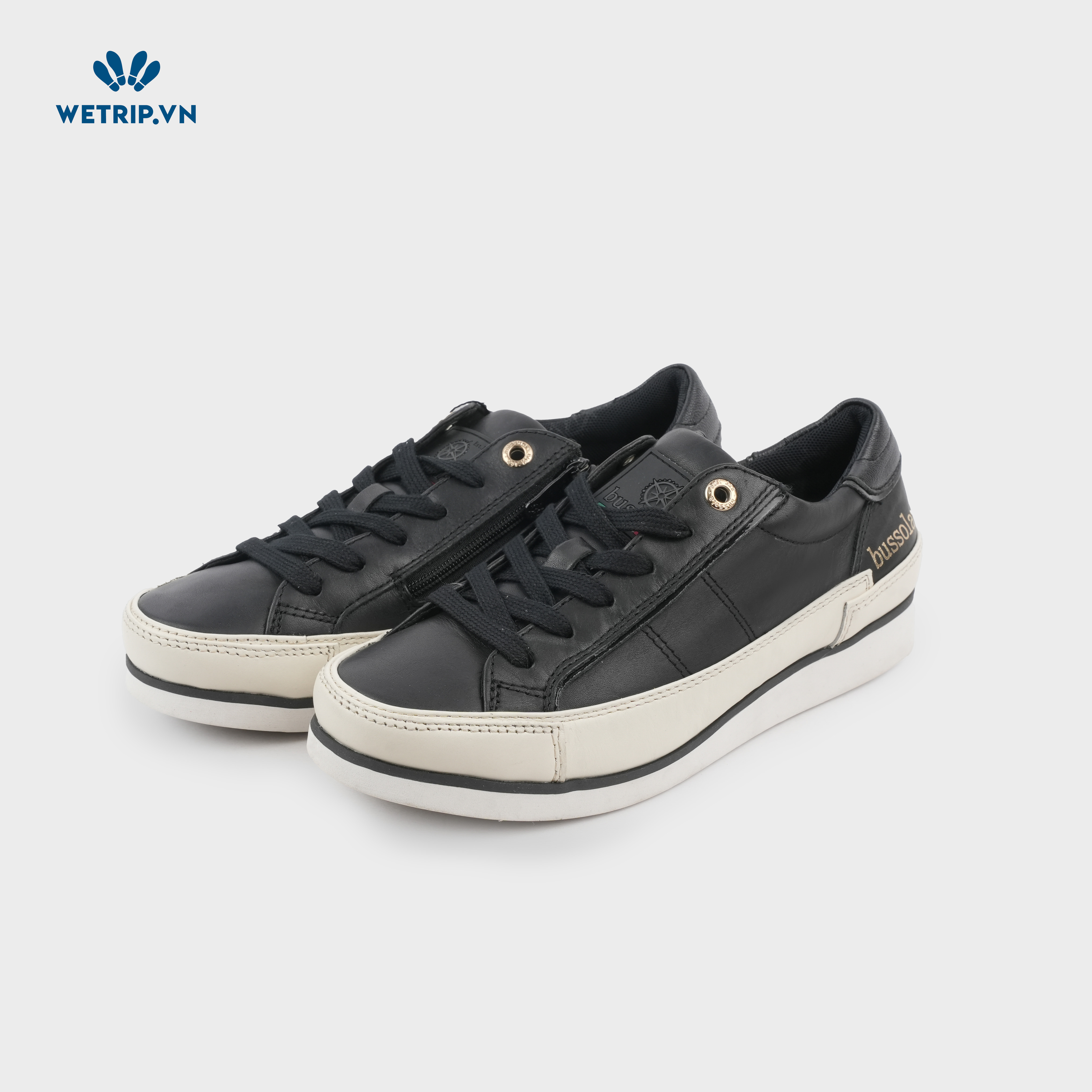 Sneaker Bussola (Đen pha be) Mã SN-BSL-091-E
