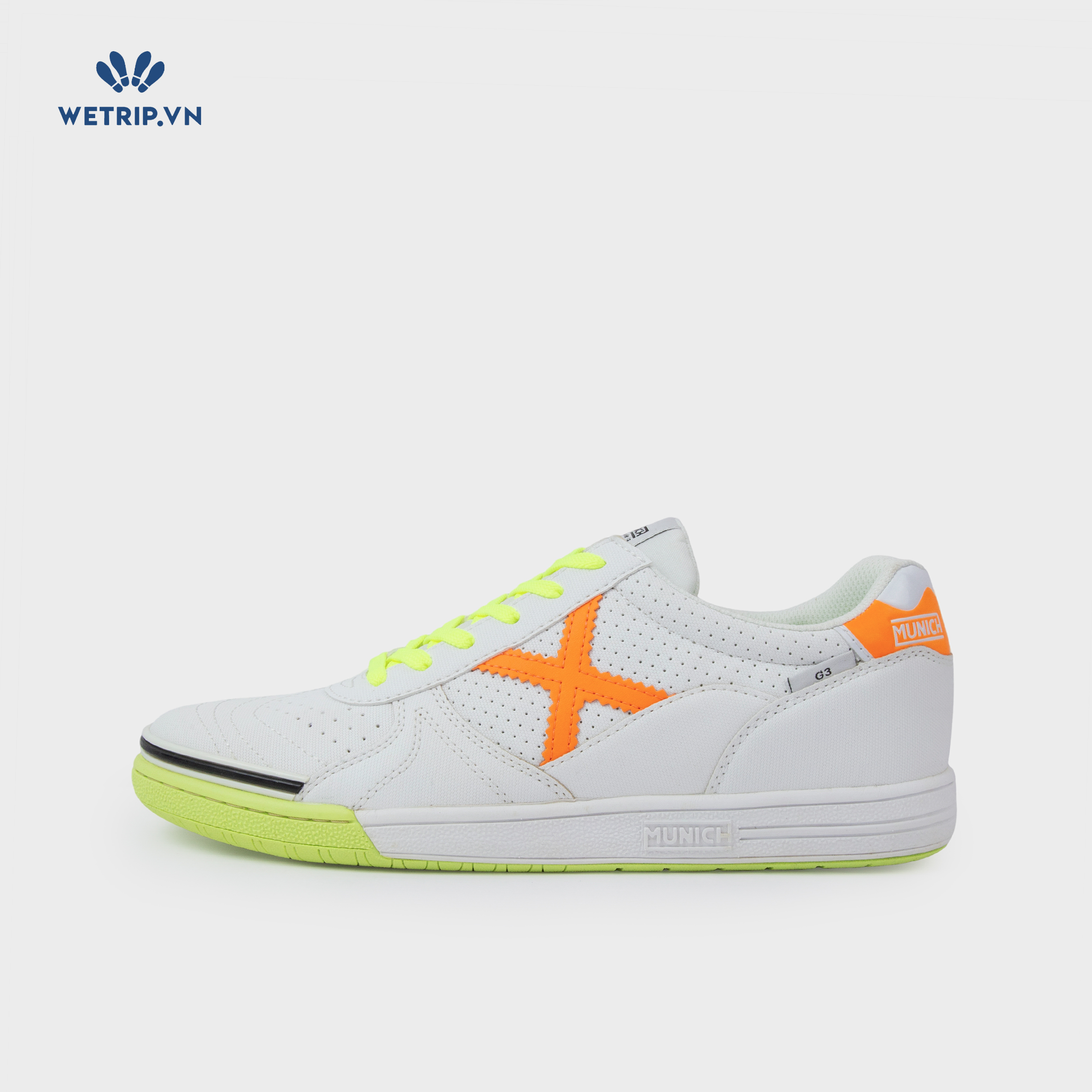 Sneaker Munich (Trắng X cam đế trắng)Mã SN-MNI-013-A23