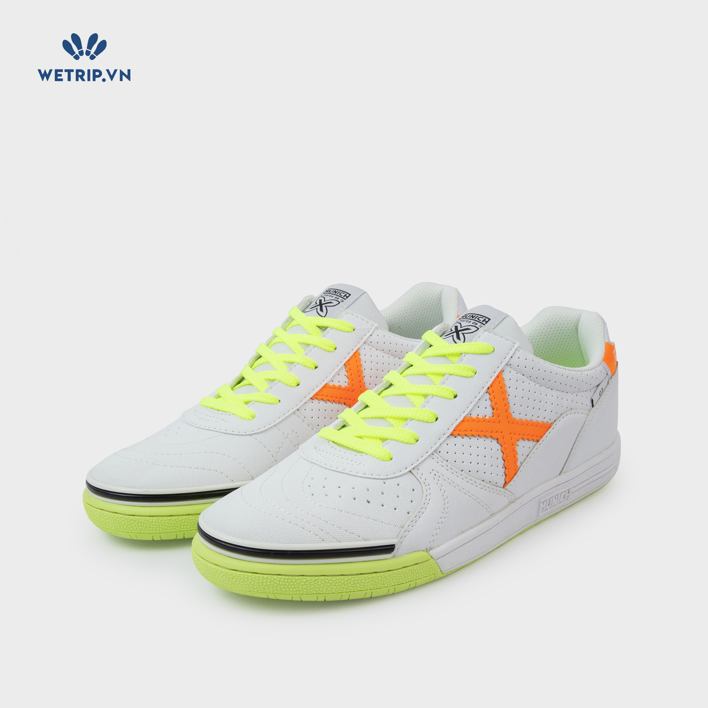 Sneaker Munich (Trắng X cam đế trắng)Mã SN-MNI-013-A23