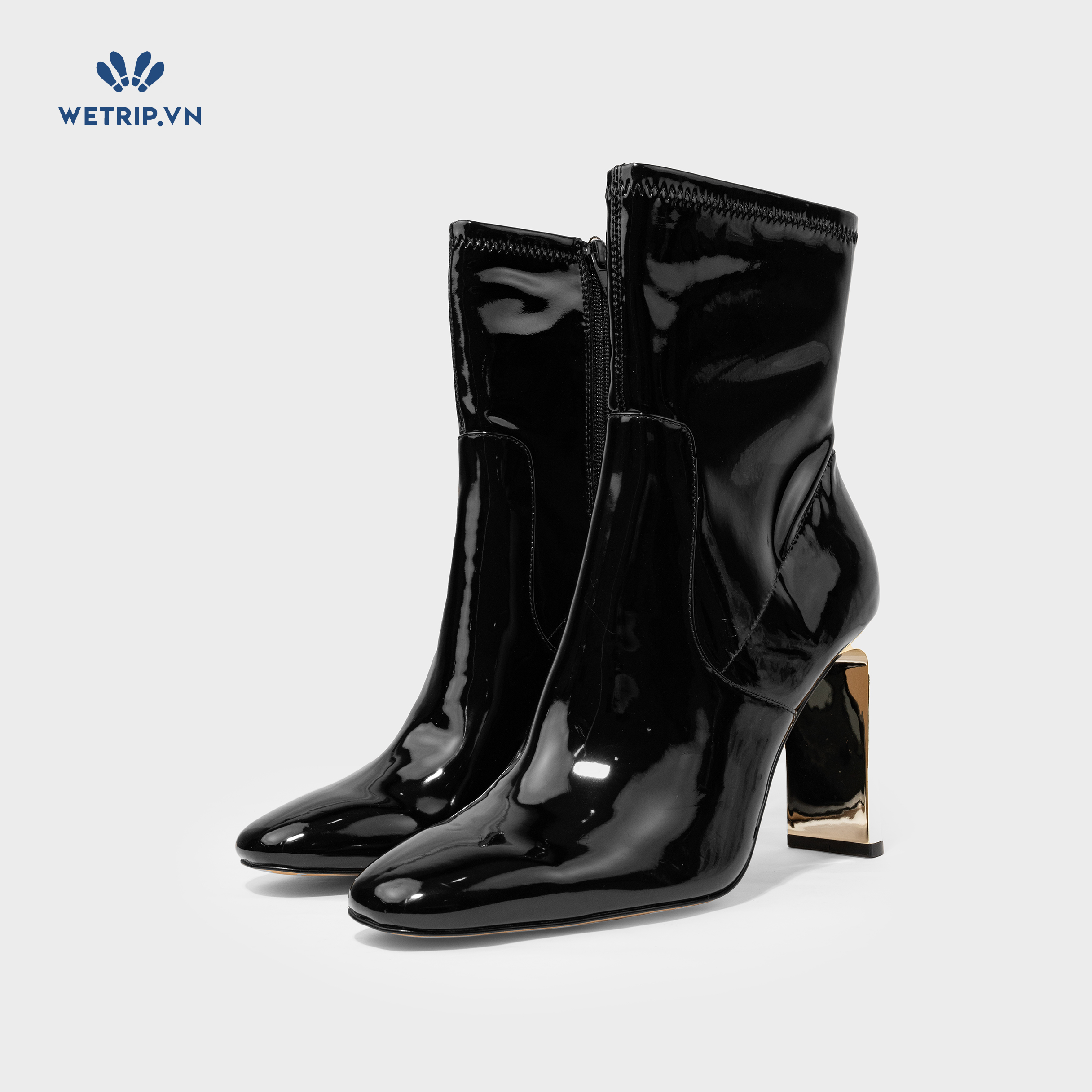 Boots Lửng Cao Gót Aldo (đen bóng gót vàng) Mã BL-CG-ALDO-011-A