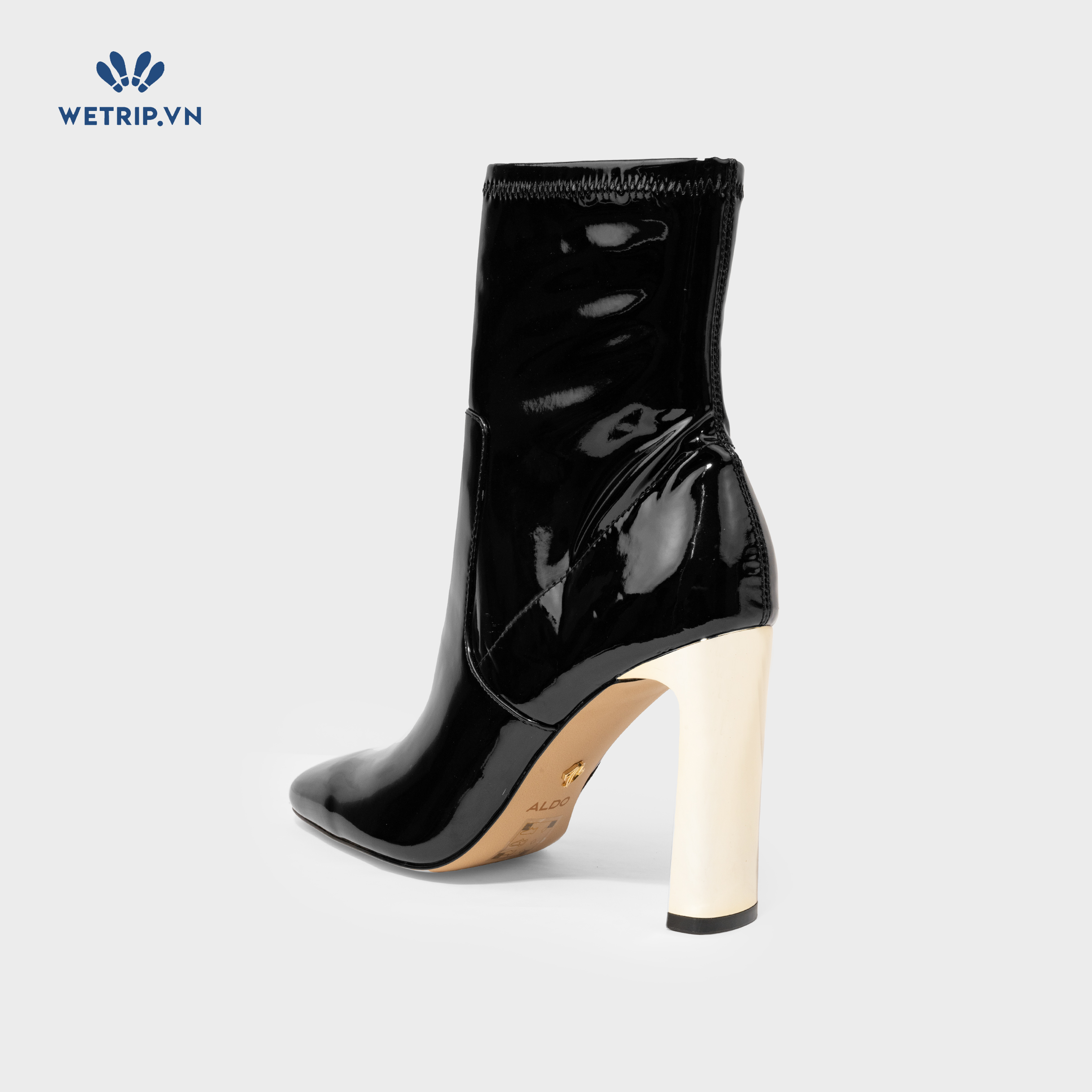 Boots Lửng Cao Gót Aldo (đen bóng gót vàng) Mã BL-CG-ALDO-011-A