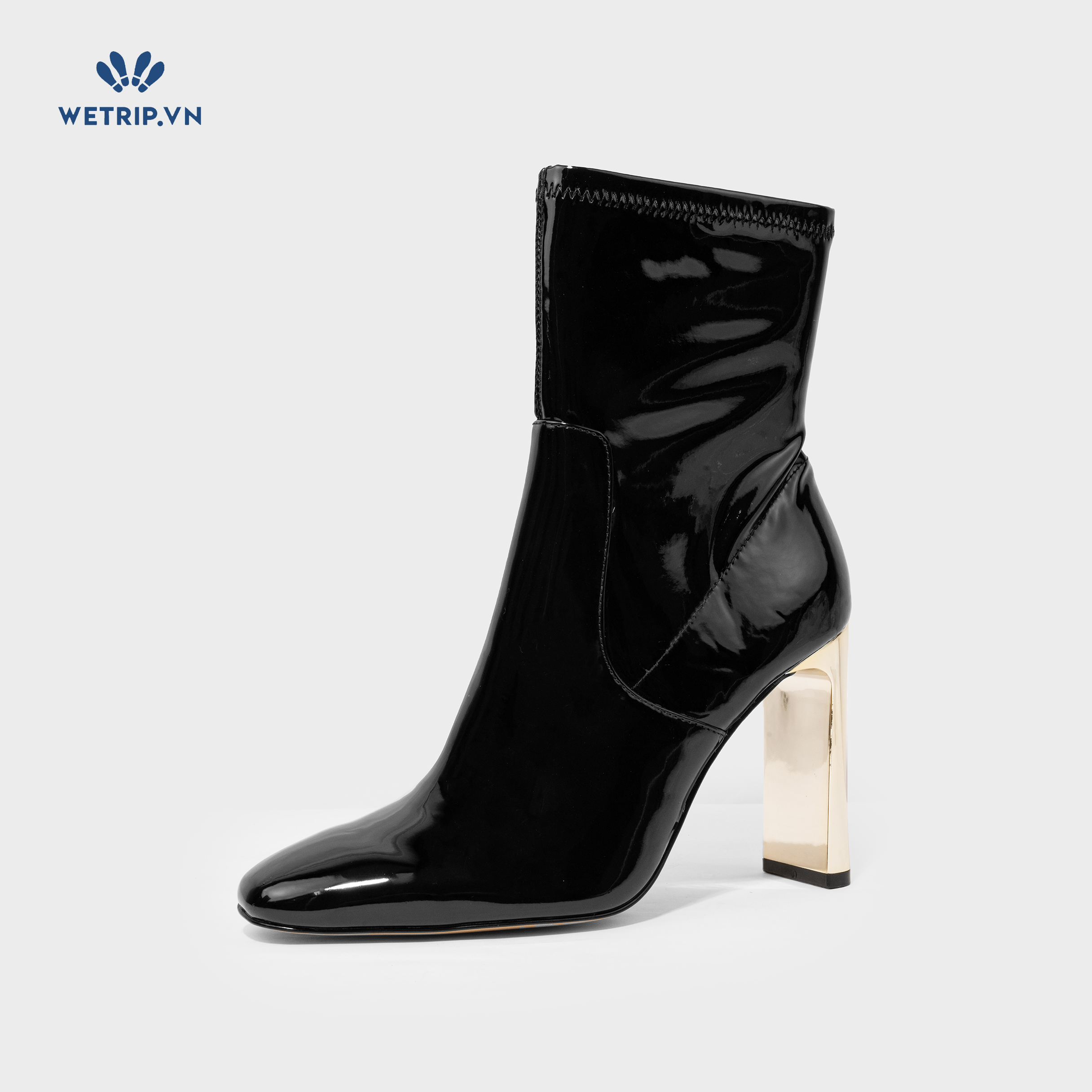 Boots Lửng Cao Gót Aldo (đen bóng gót vàng) Mã BL-CG-ALDO-011-A