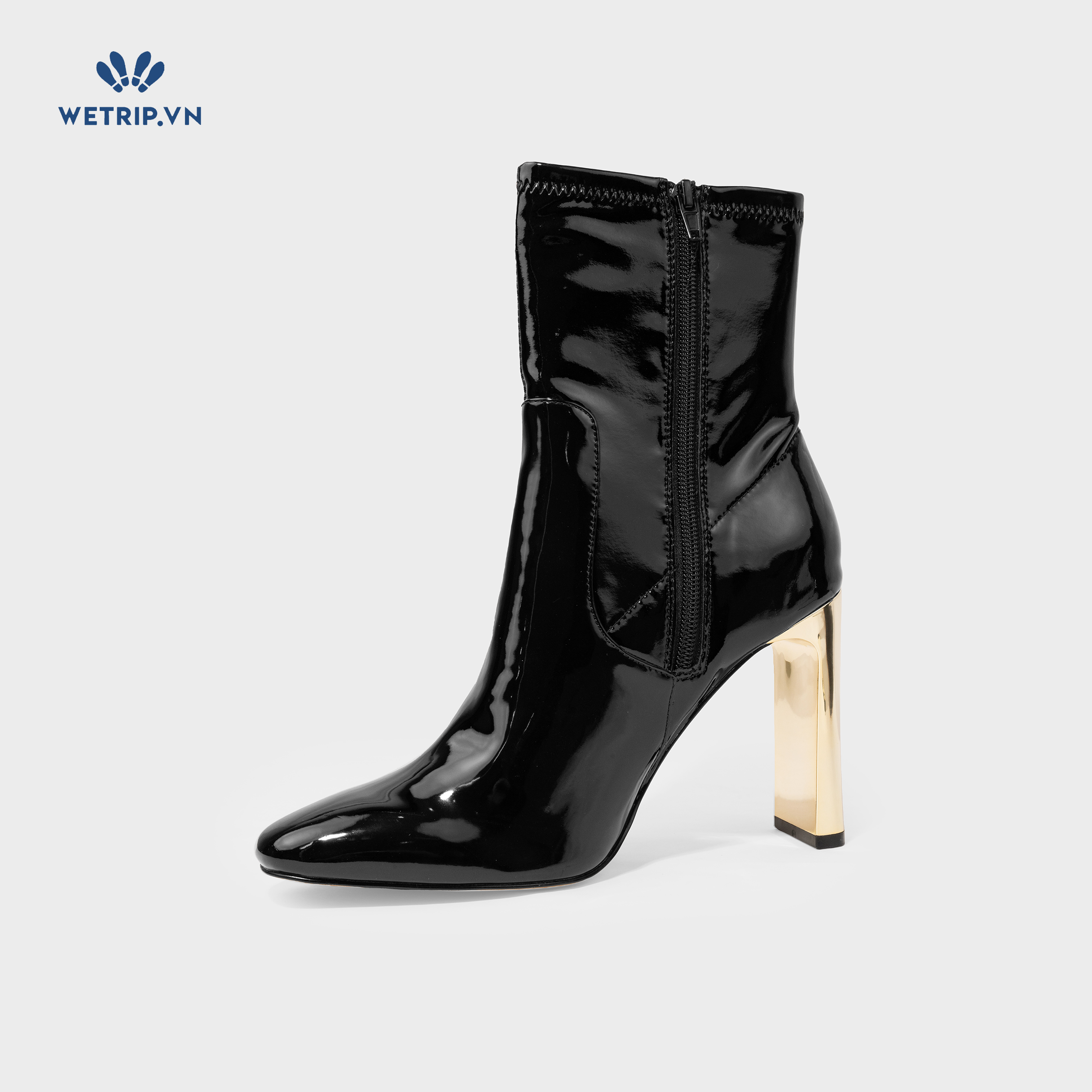 Boots Lửng Cao Gót Aldo (đen bóng gót vàng) Mã BL-CG-ALDO-011-A