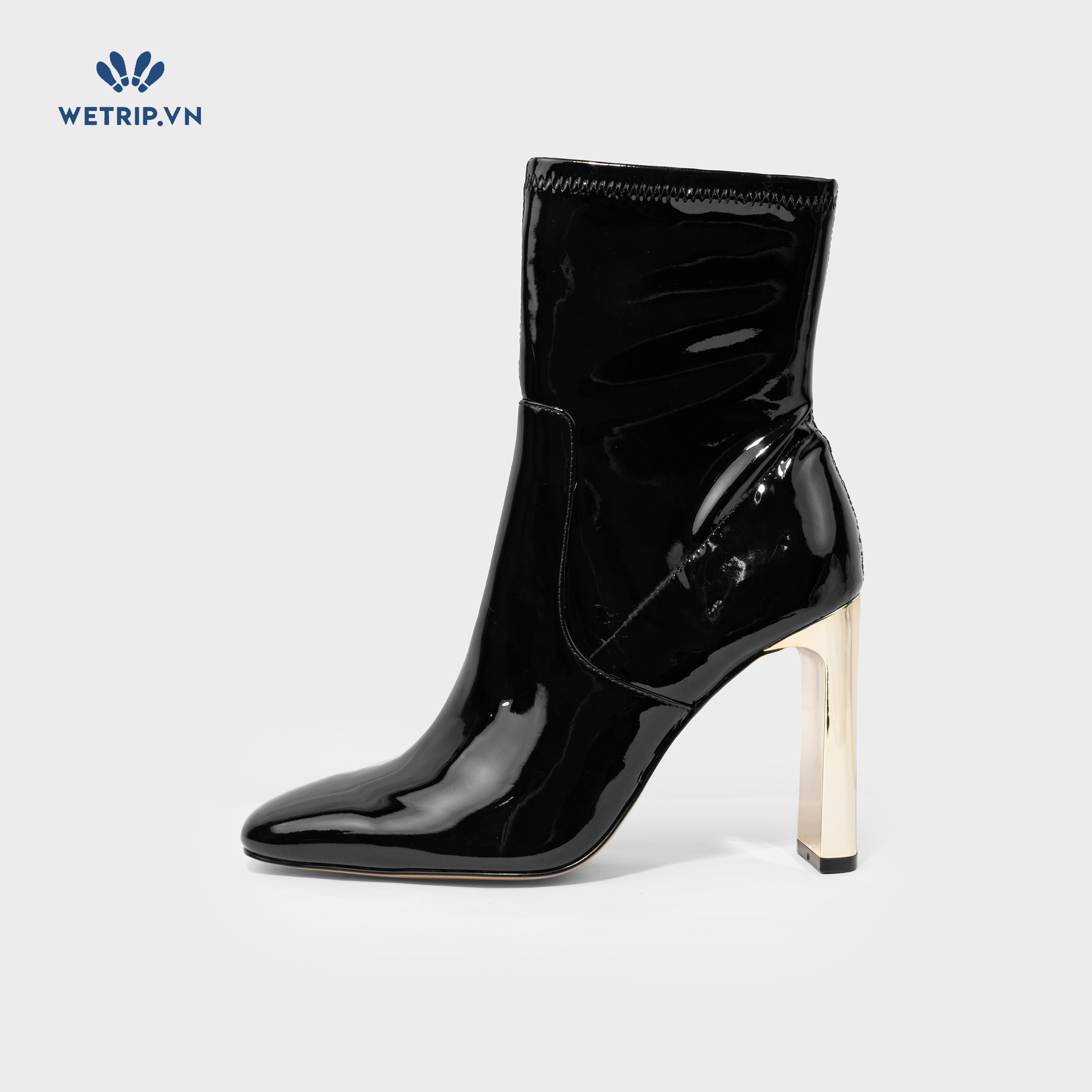 Boots Lửng Cao Gót Aldo (đen bóng gót vàng) Mã BL-CG-ALDO-011-A